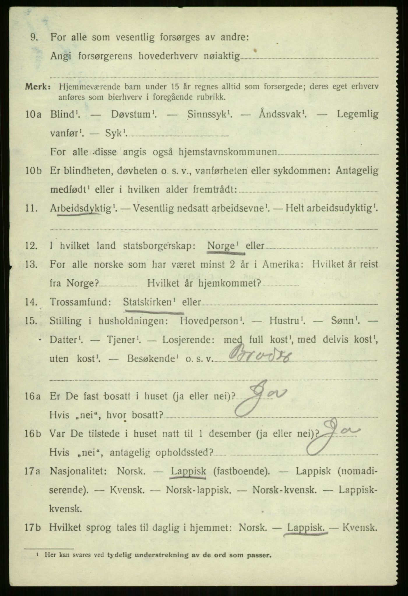 SATØ, 1920 census for Lyngen, 1920, p. 6589