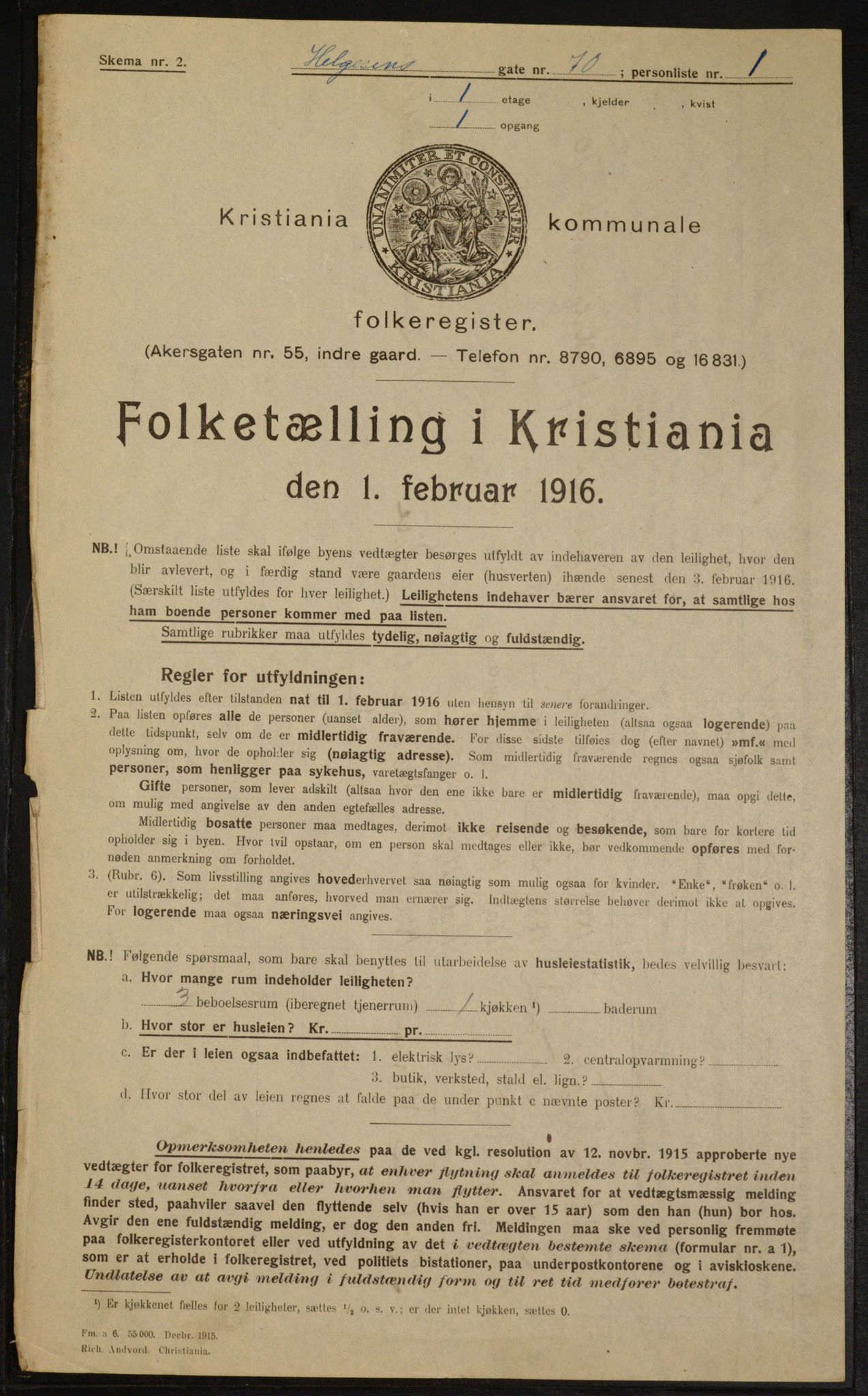 OBA, Municipal Census 1916 for Kristiania, 1916, p. 39088