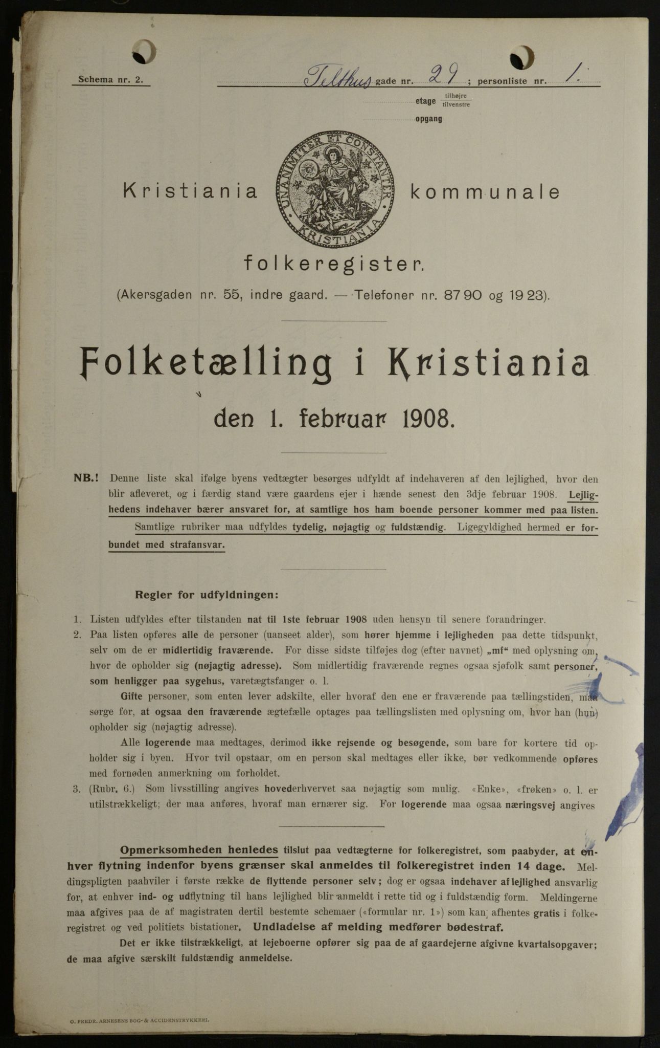 OBA, Municipal Census 1908 for Kristiania, 1908, p. 96789