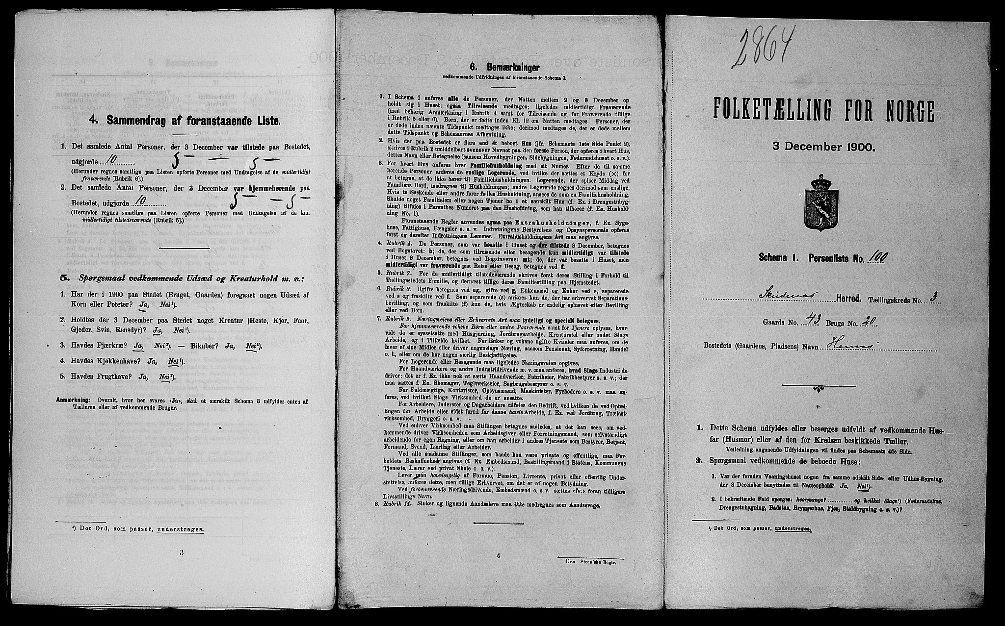 SAST, 1900 census for Skudenes, 1900, p. 554