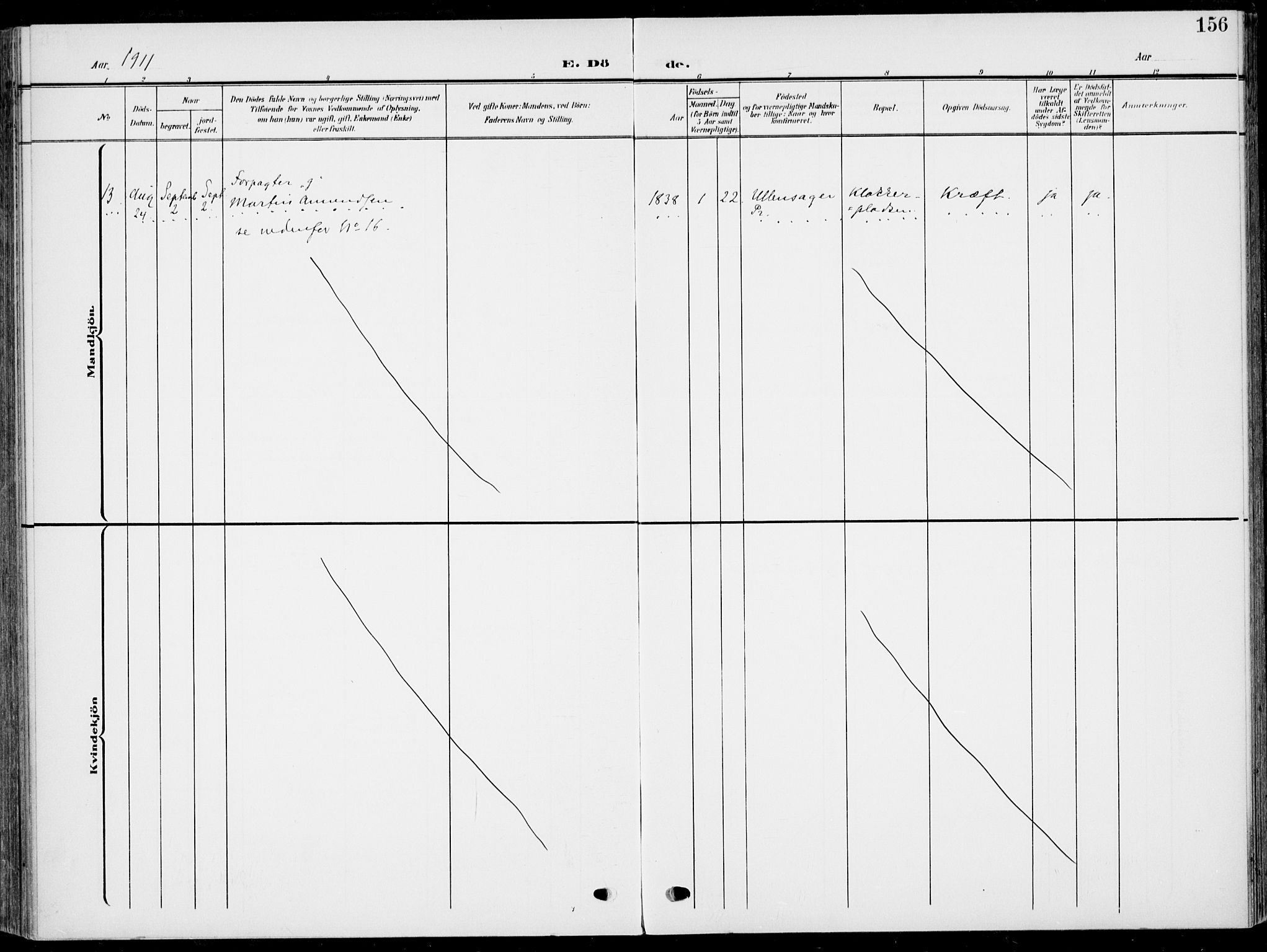 Hole kirkebøker, AV/SAKO-A-228/F/Fa/L0010: Parish register (official) no. I 10, 1907-1917, p. 156