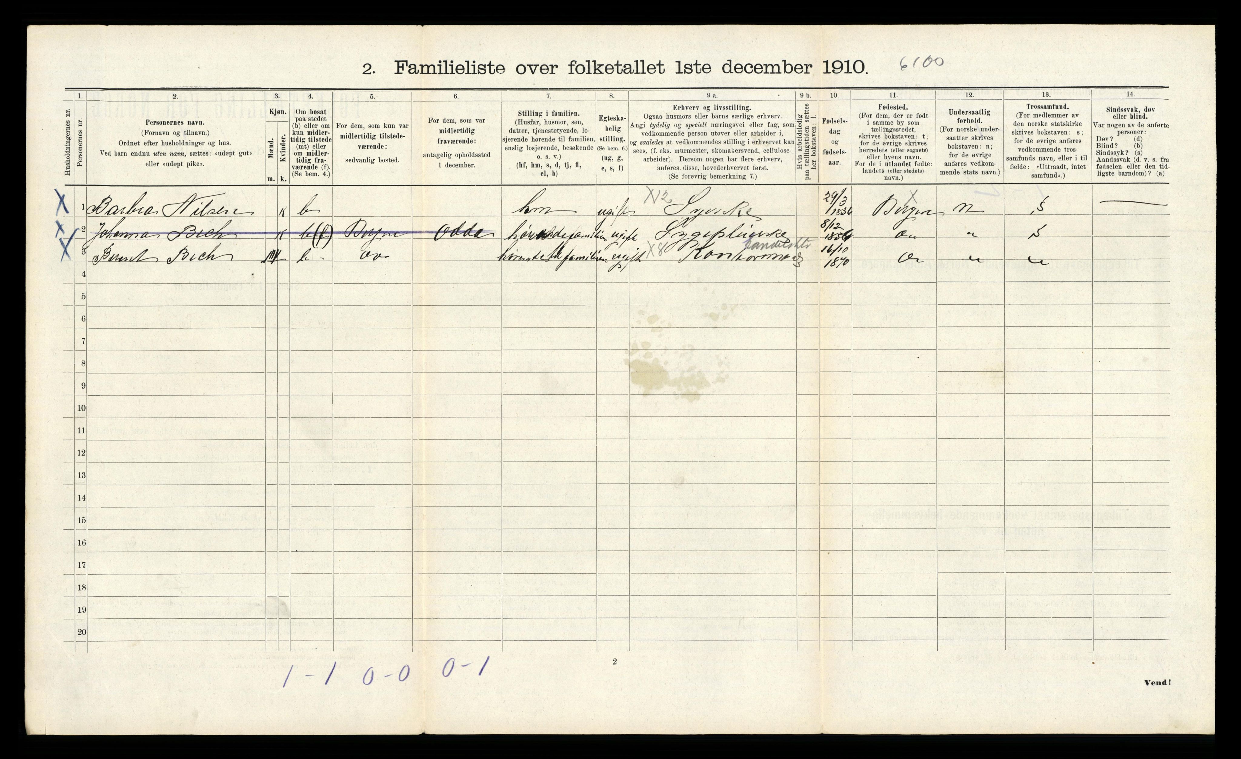 RA, 1910 census for Bergen, 1910, p. 9834