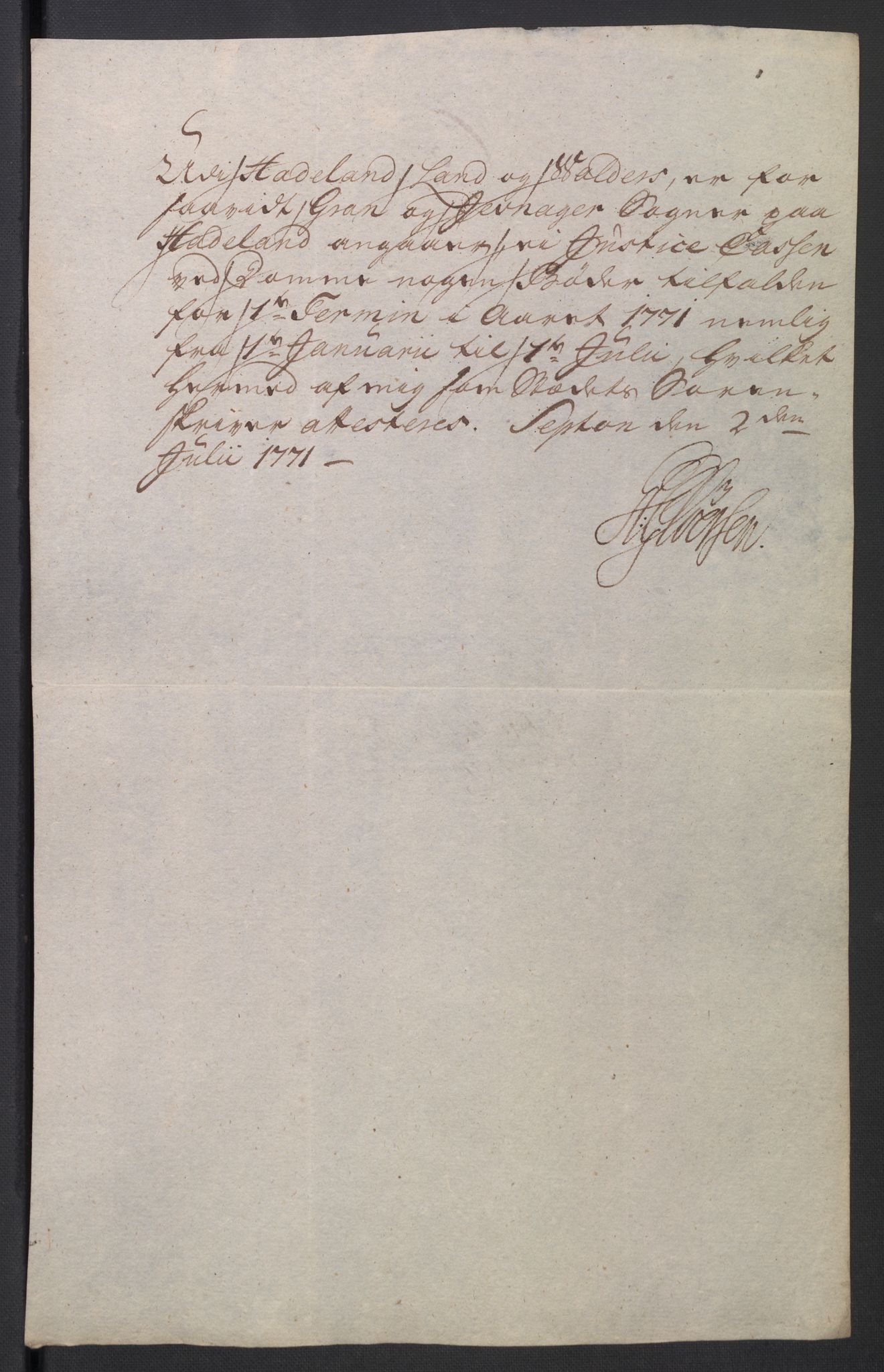 Rentekammeret inntil 1814, Reviderte regnskaper, Mindre regnskaper, AV/RA-EA-4068/Rb/L0014: Opplands amt, 1771-1779, p. 202