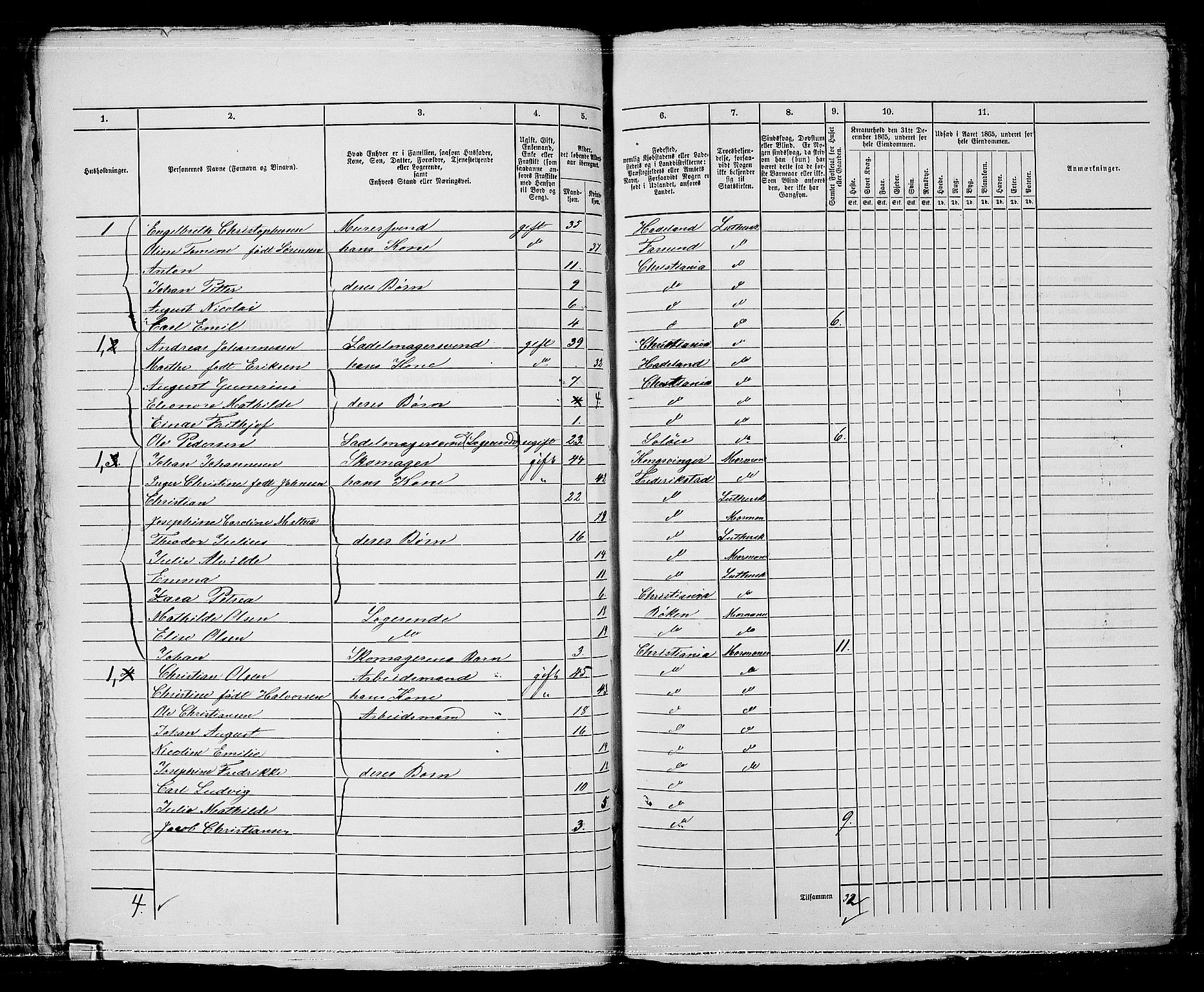 RA, 1865 census for Kristiania, 1865, p. 5069