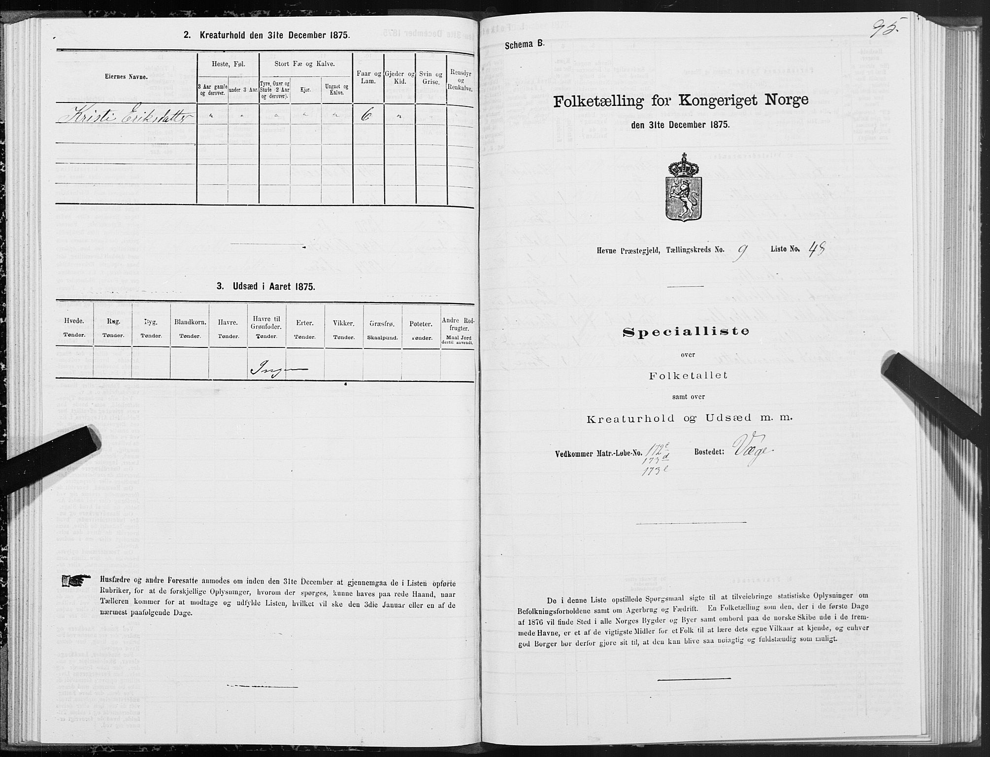 SAT, 1875 census for 1612P Hemne, 1875, p. 5095