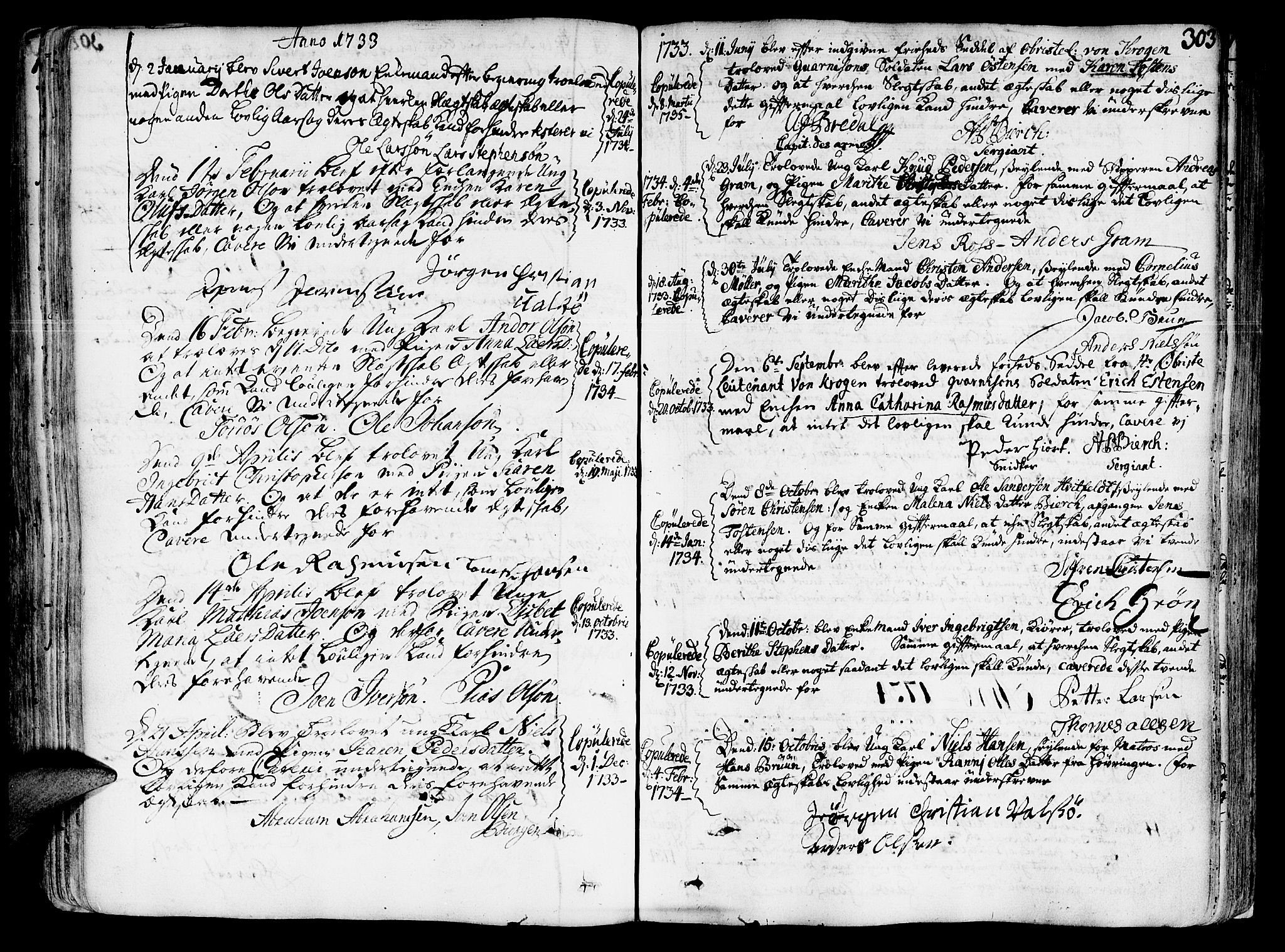 Ministerialprotokoller, klokkerbøker og fødselsregistre - Sør-Trøndelag, SAT/A-1456/602/L0103: Parish register (official) no. 602A01, 1732-1774, p. 303