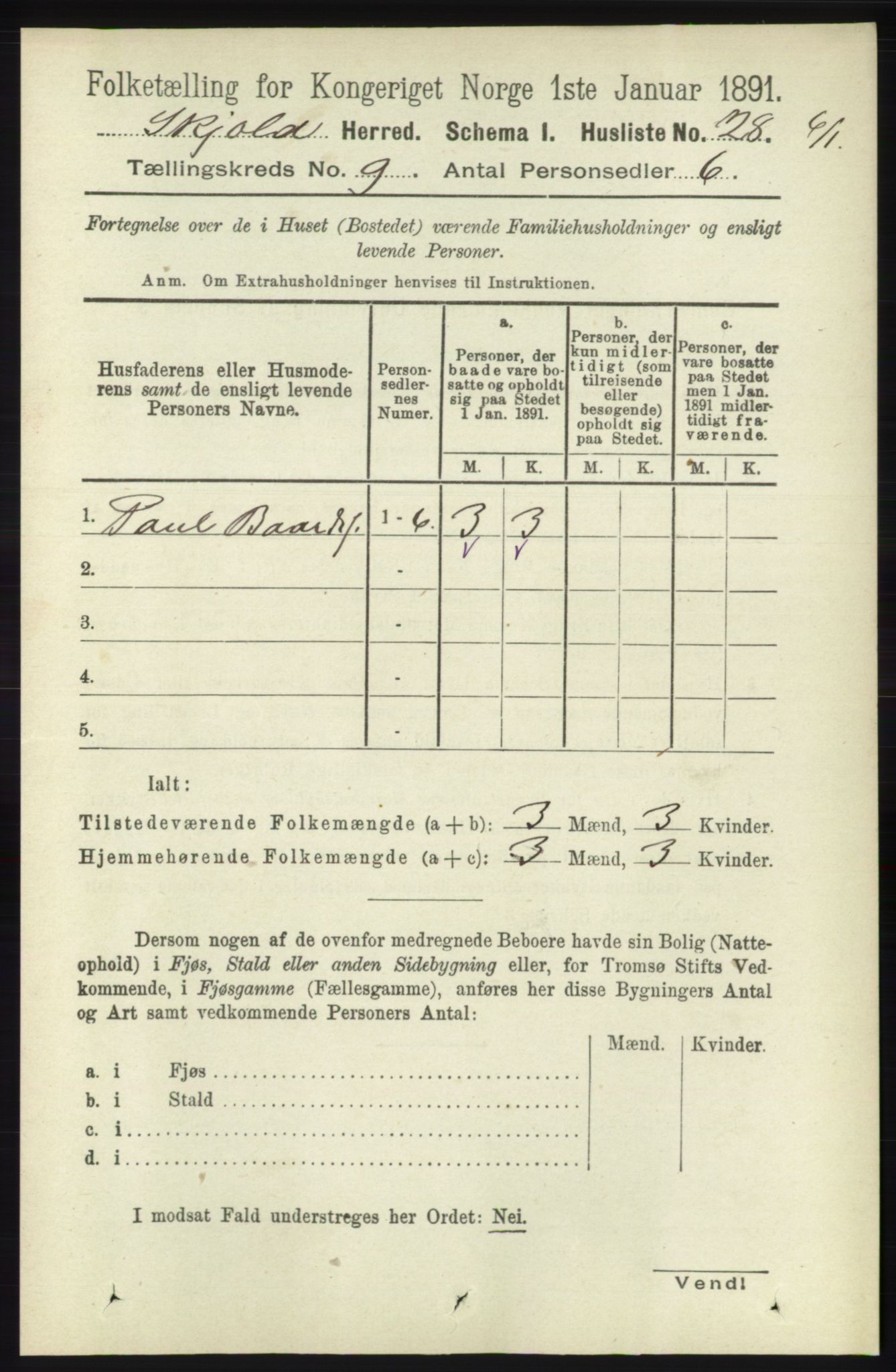 RA, 1891 census for 1154 Skjold, 1891, p. 1774