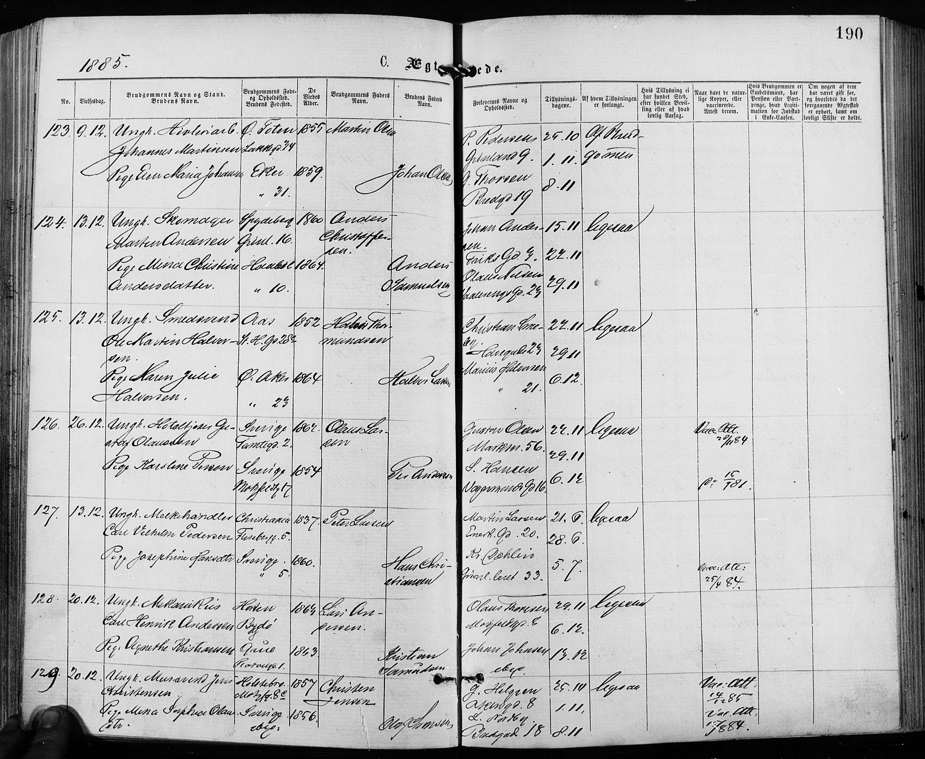 Grønland prestekontor Kirkebøker, AV/SAO-A-10848/F/Fa/L0006: Parish register (official) no. 6, 1877-1886, p. 190