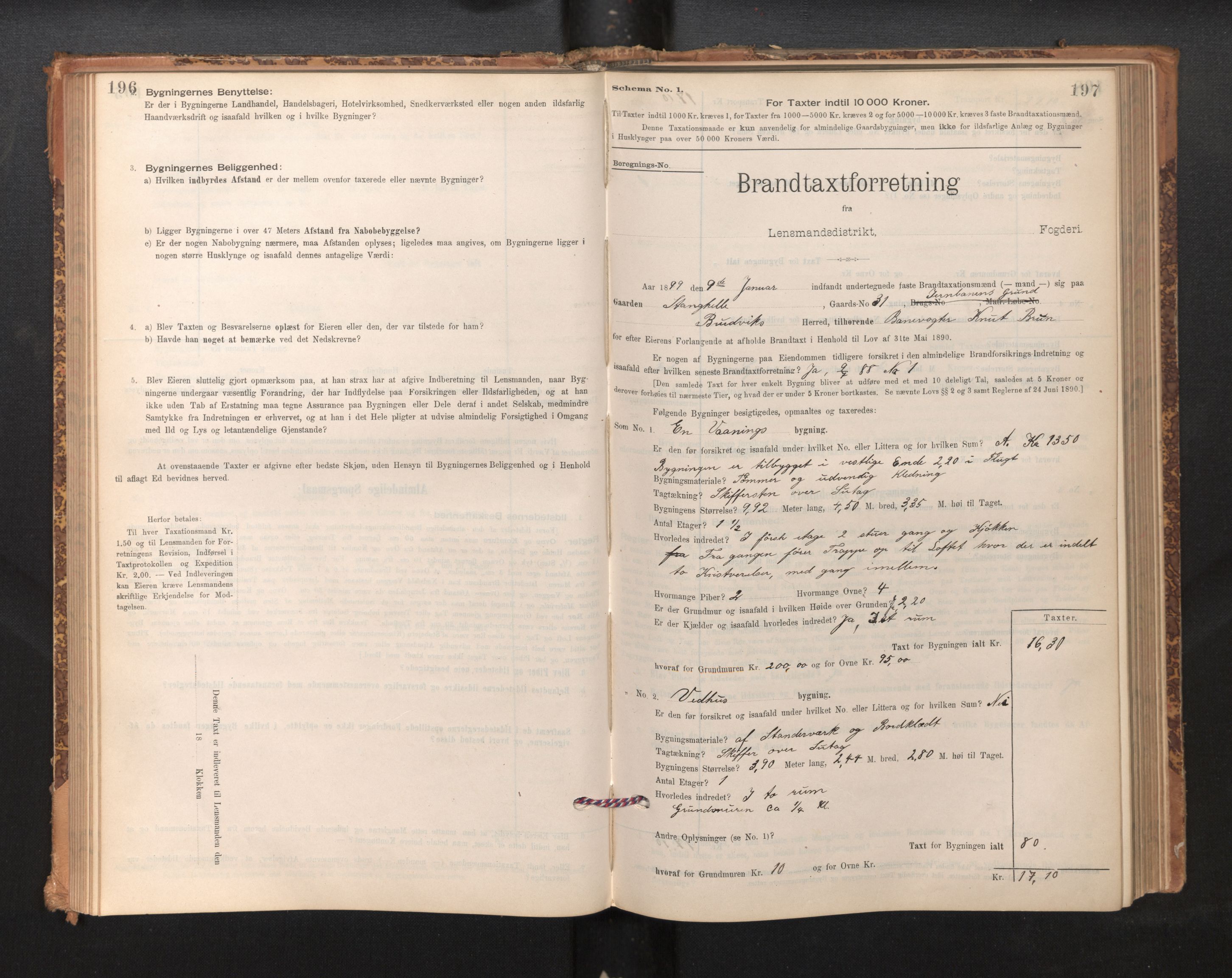 Lensmannen i Bruvik, SAB/A-31301/0012/L0006: Branntakstprotokoll, skjematakst, 1894-1906, p. 196-197