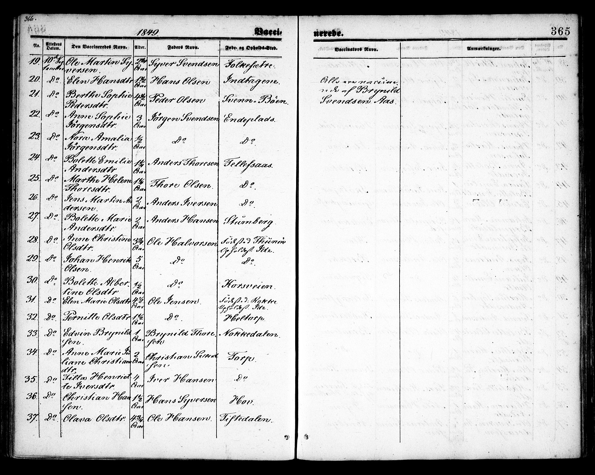 Idd prestekontor Kirkebøker, AV/SAO-A-10911/F/Fc/L0004b: Parish register (official) no. III 4B, 1848-1860, p. 365