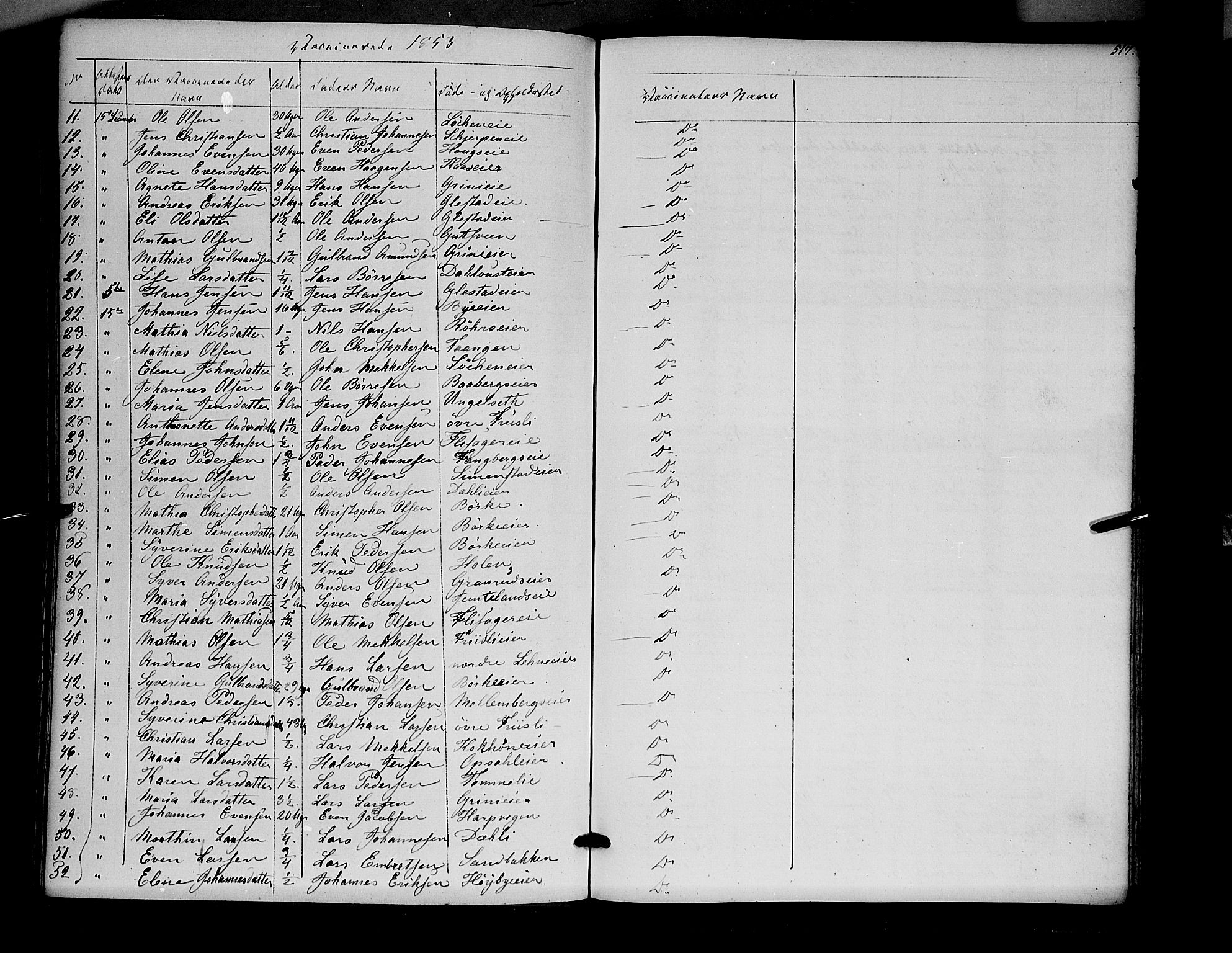 Ringsaker prestekontor, SAH/PREST-014/K/Ka/L0009: Parish register (official) no. 9, 1850-1860, p. 517