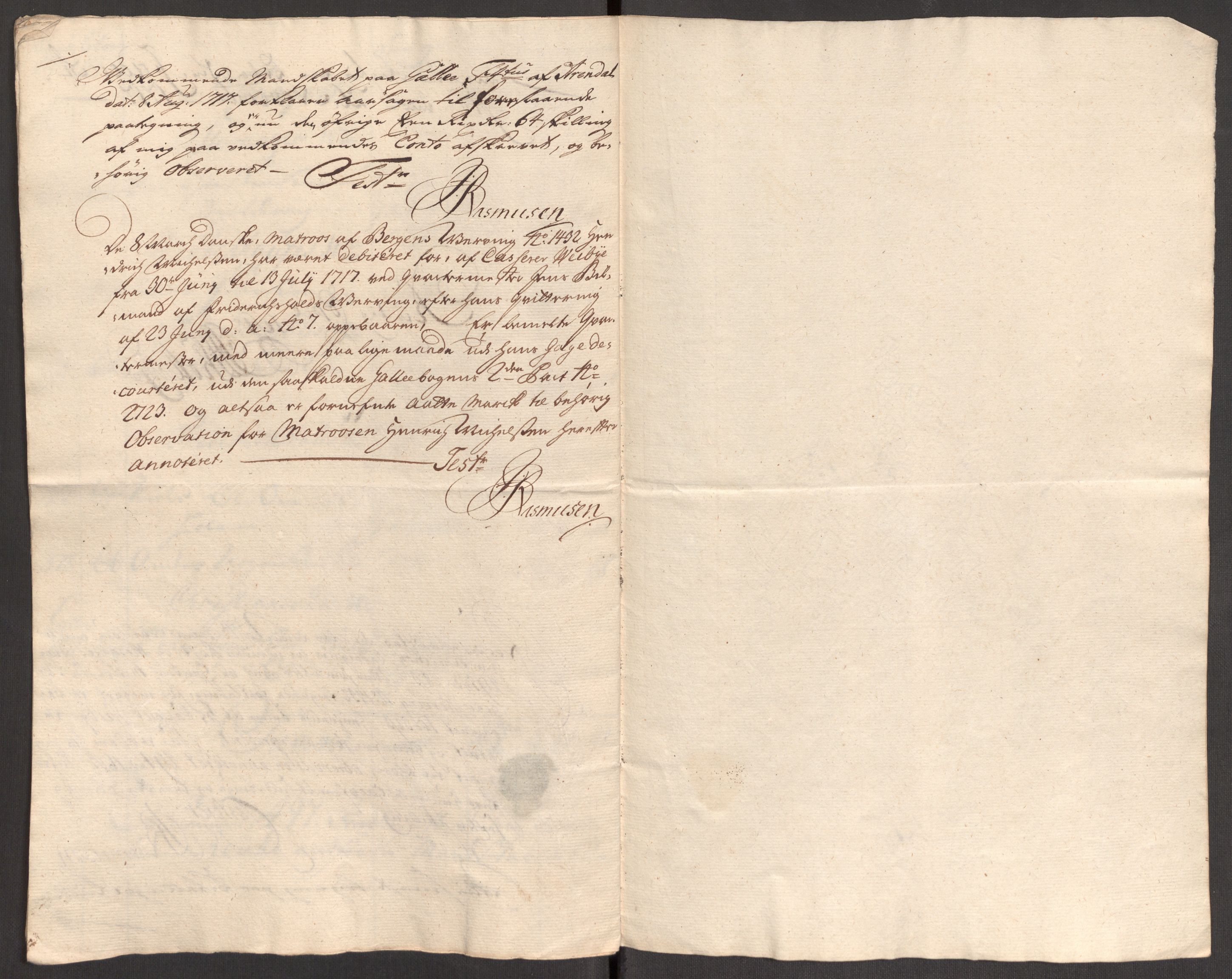 Kommanderende general (KG I) med Det norske krigsdirektorium, AV/RA-EA-5419/E/Eb/L0001: Ruller over noen kompanier som tjenestegjorde på flåten, 1712-1721, p. 501