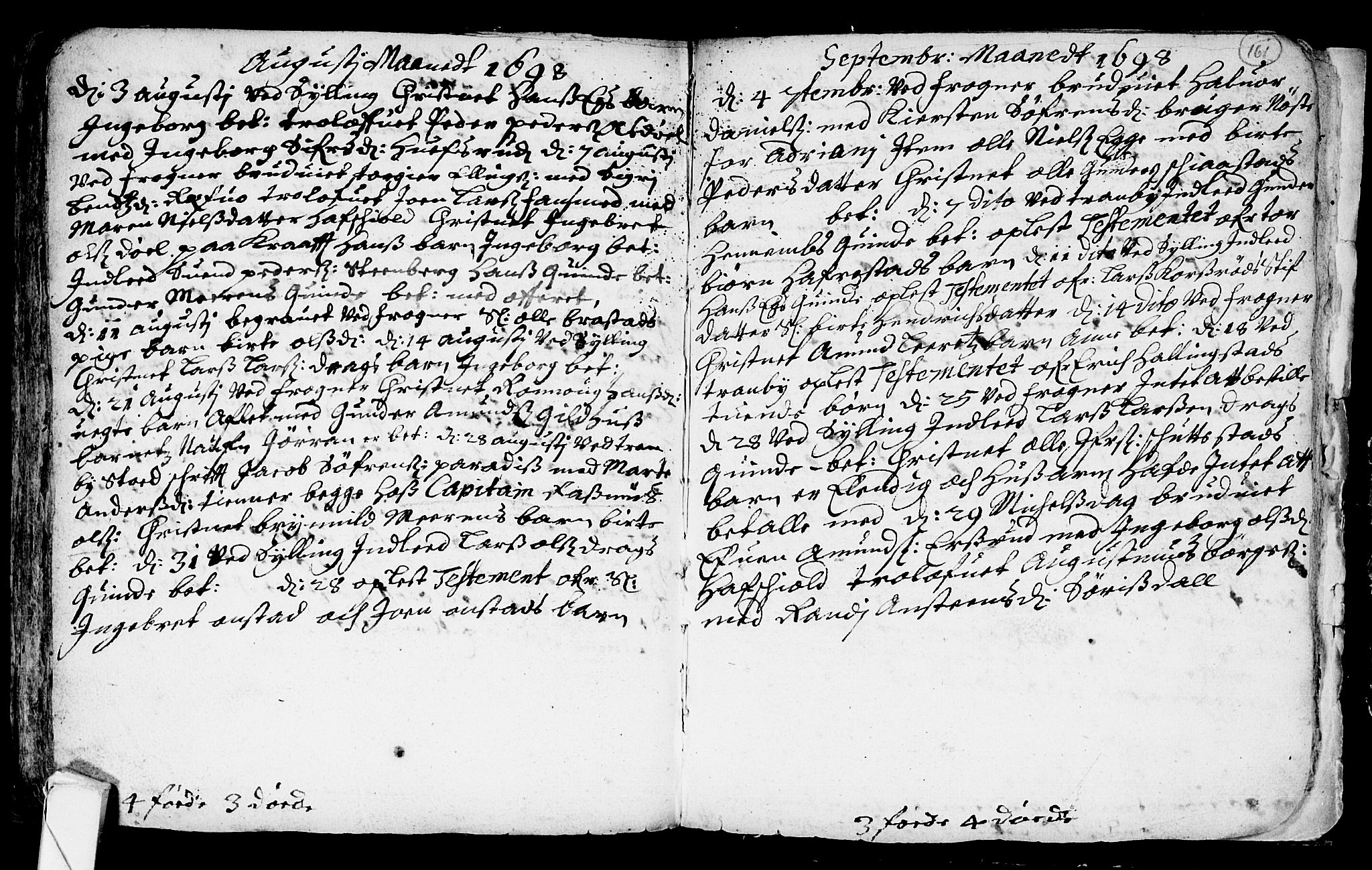 Lier kirkebøker, AV/SAKO-A-230/F/Fa/L0001: Parish register (official) no. I 1, 1672-1701, p. 161