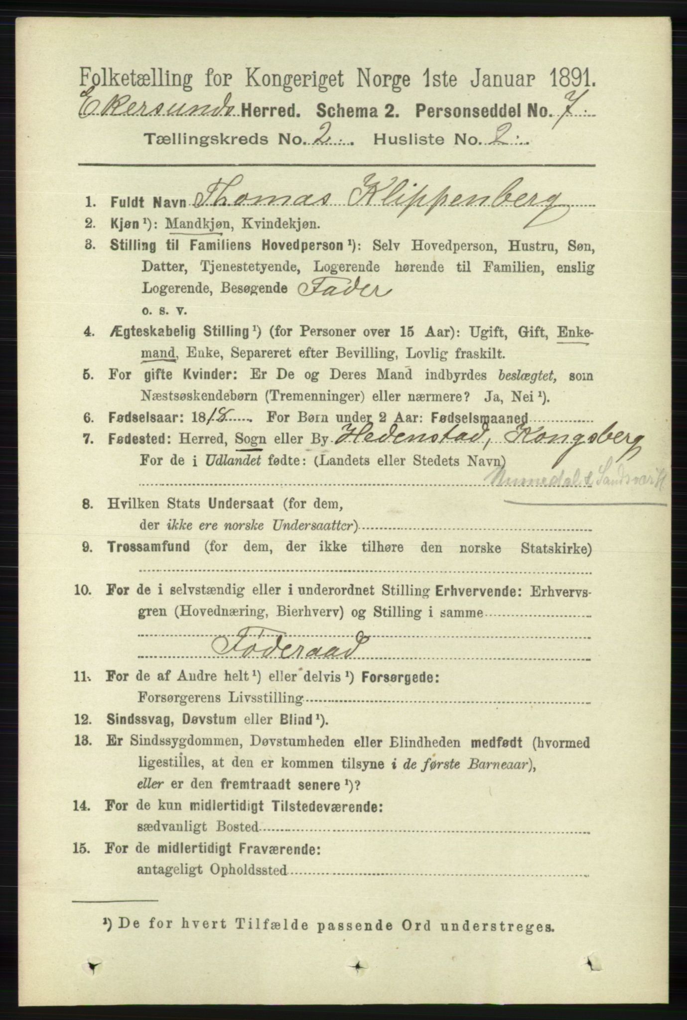 RA, 1891 census for 1116 Eigersund herred, 1891, p. 464