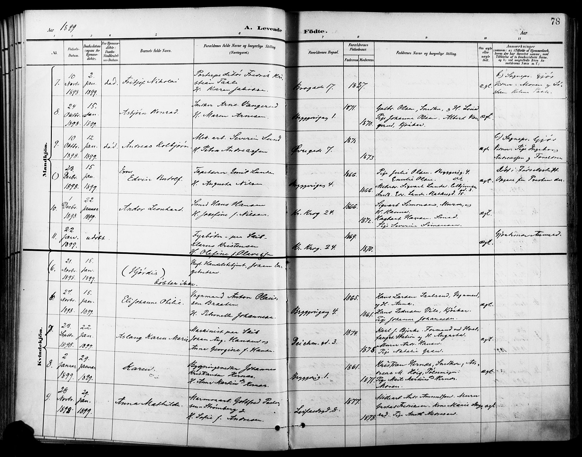 Jakob prestekontor Kirkebøker, SAO/A-10850/F/Fa/L0005: Parish register (official) no. 5, 1896-1903, p. 78