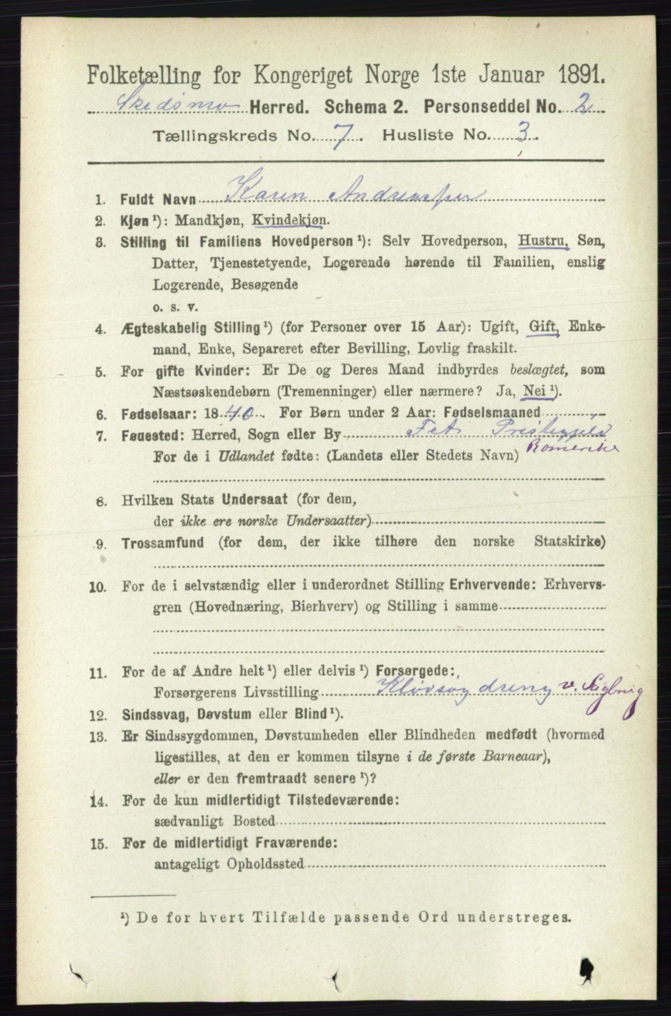 RA, 1891 census for 0231 Skedsmo, 1891, p. 3362