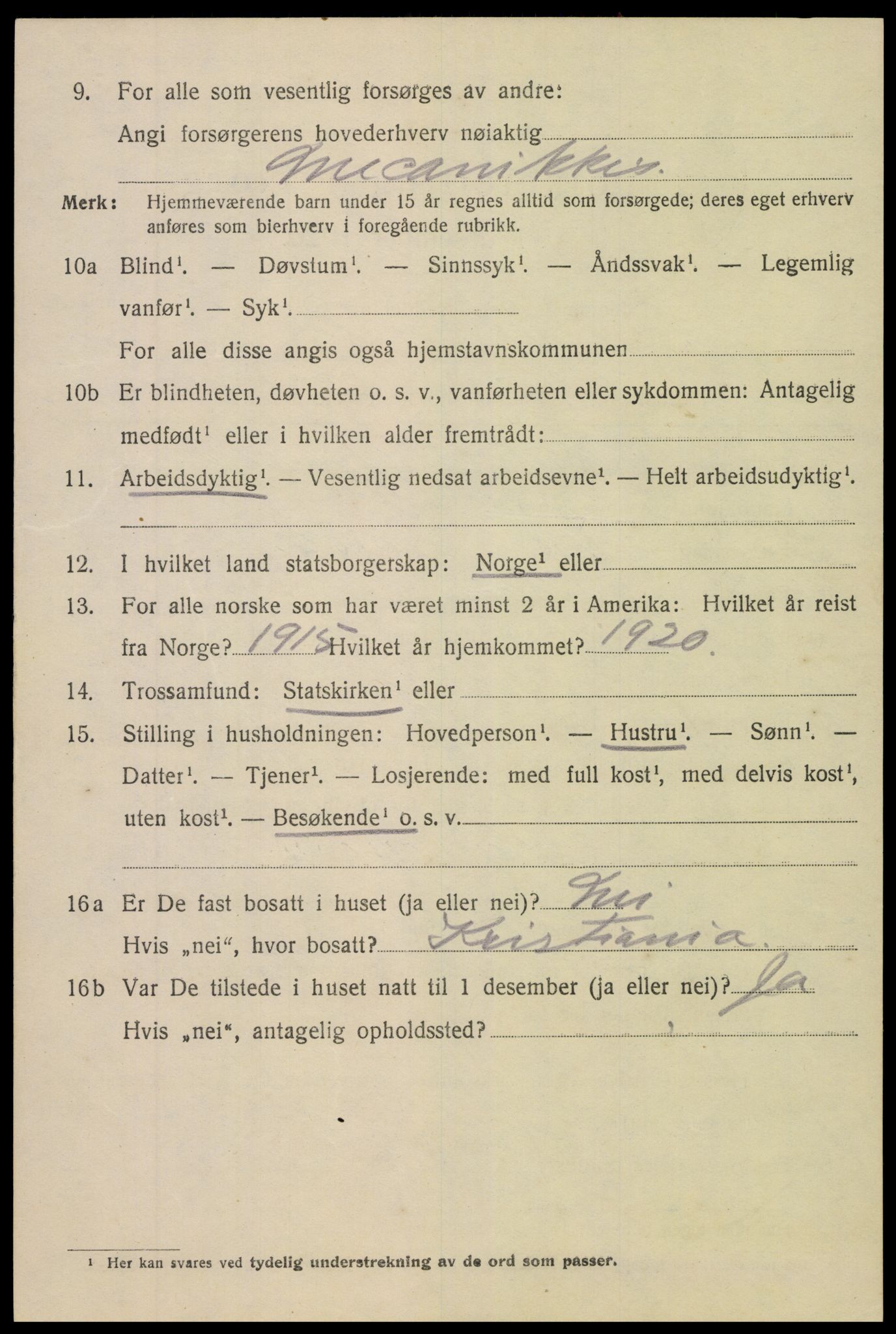 SAK, 1920 census for Arendal, 1920, p. 29783