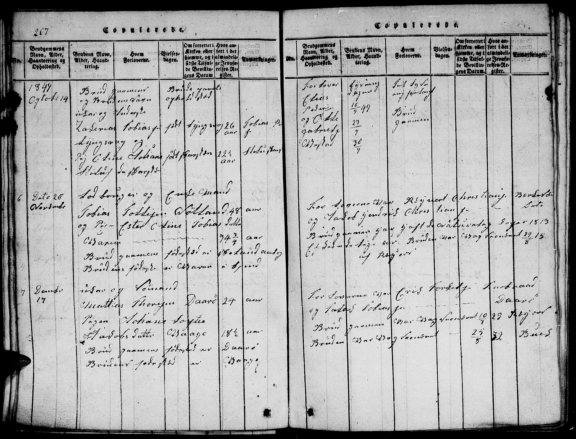 Herad sokneprestkontor, AV/SAK-1111-0018/F/Fb/Fbb/L0001: Parish register (copy) no. B 1, 1815-1852, p. 207