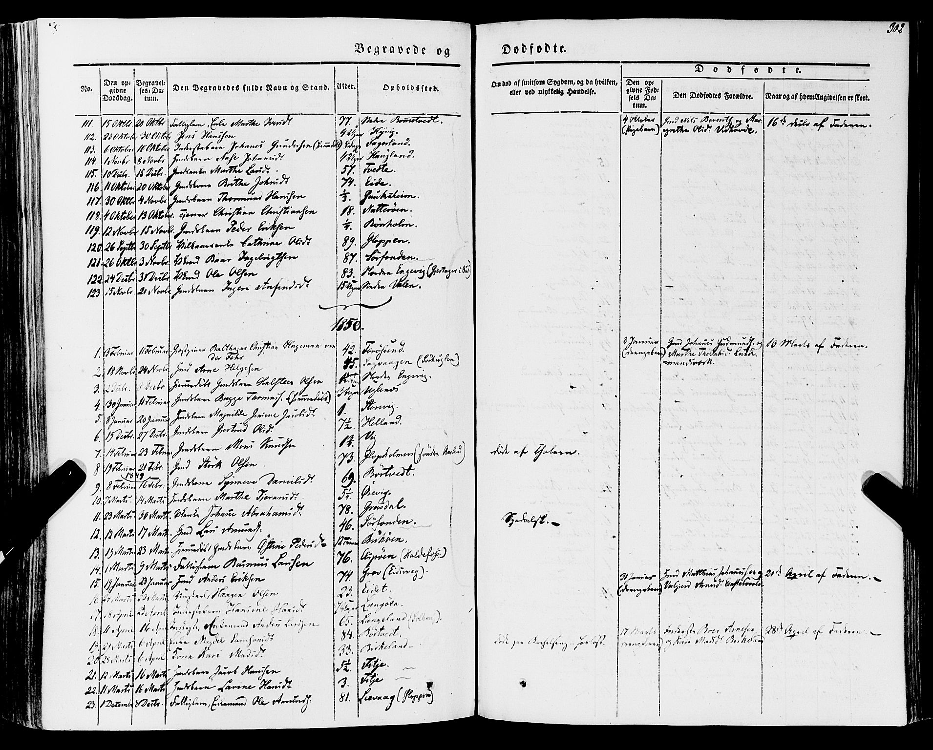 Stord sokneprestembete, SAB/A-78201/H/Haa: Parish register (official) no. A 7, 1841-1861, p. 302