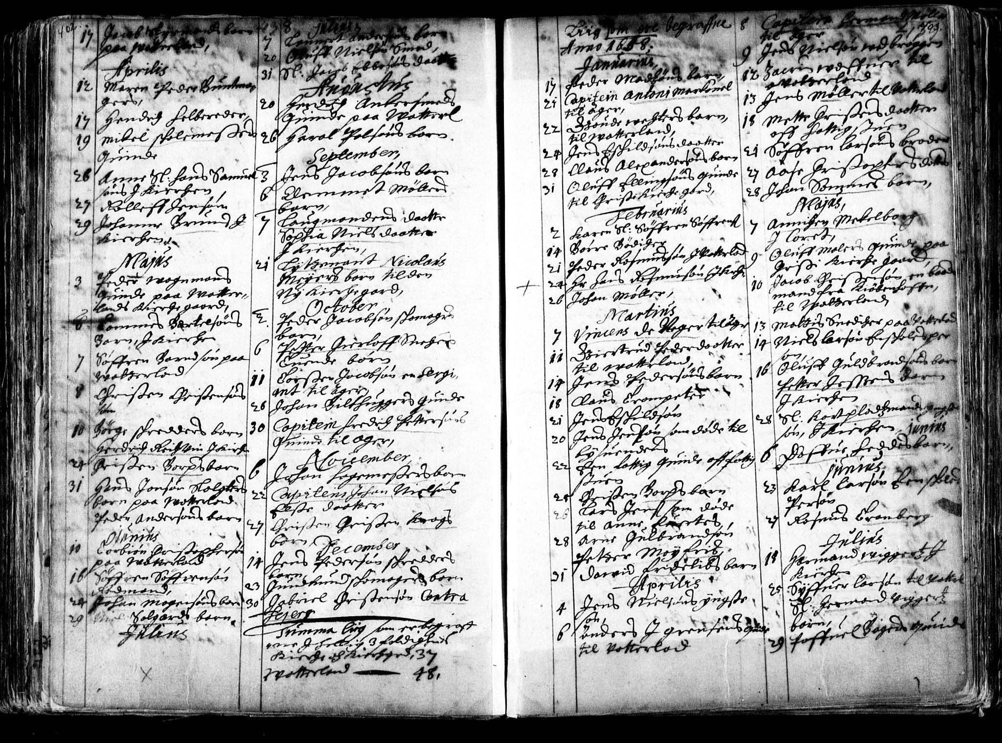 Oslo domkirke Kirkebøker, SAO/A-10752/F/Fa/L0001: Parish register (official) no. 1, 1648-1704, p. 402-403