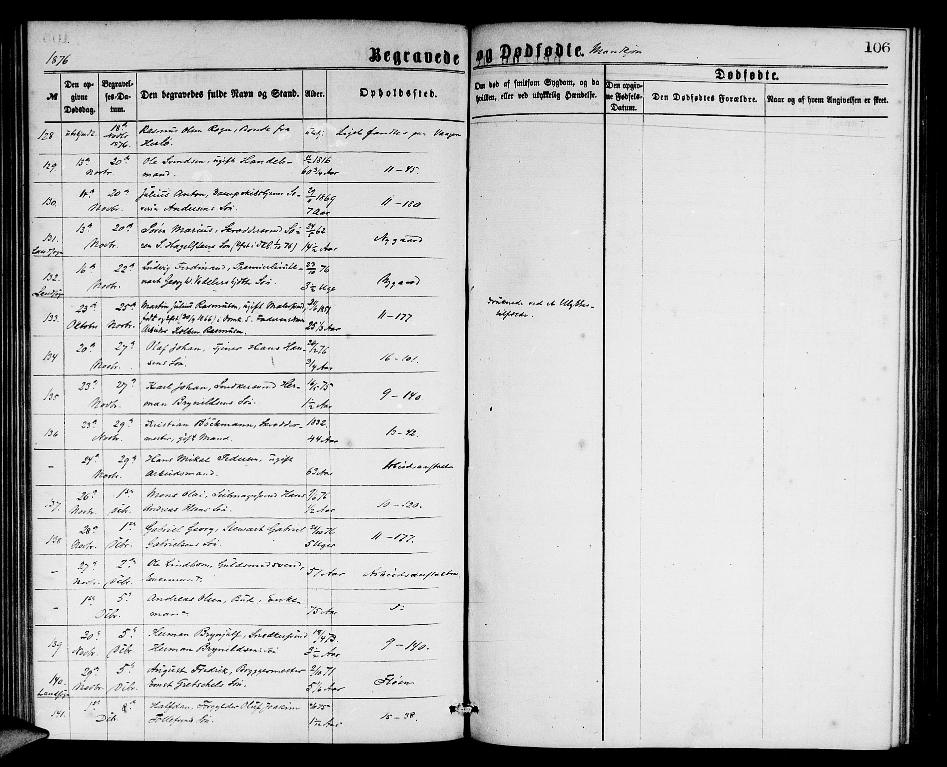 Domkirken sokneprestembete, AV/SAB-A-74801/H/Hab/L0040: Parish register (copy) no. E 4, 1868-1877, p. 106