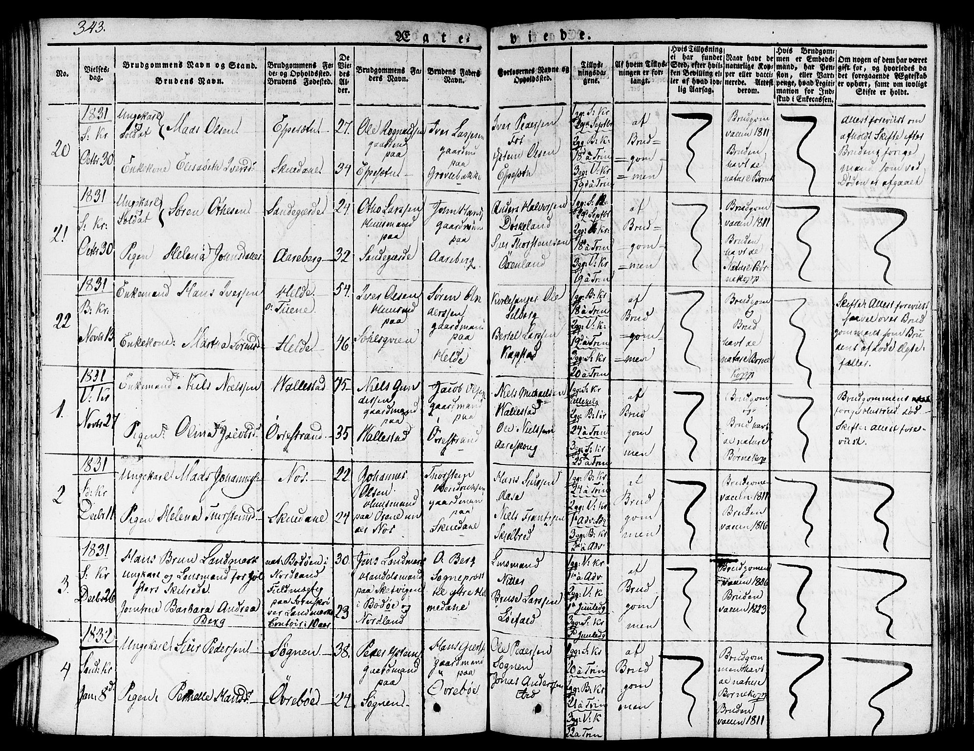 Gaular sokneprestembete, SAB/A-80001/H/Haa: Parish register (official) no. A 3, 1821-1840, p. 343
