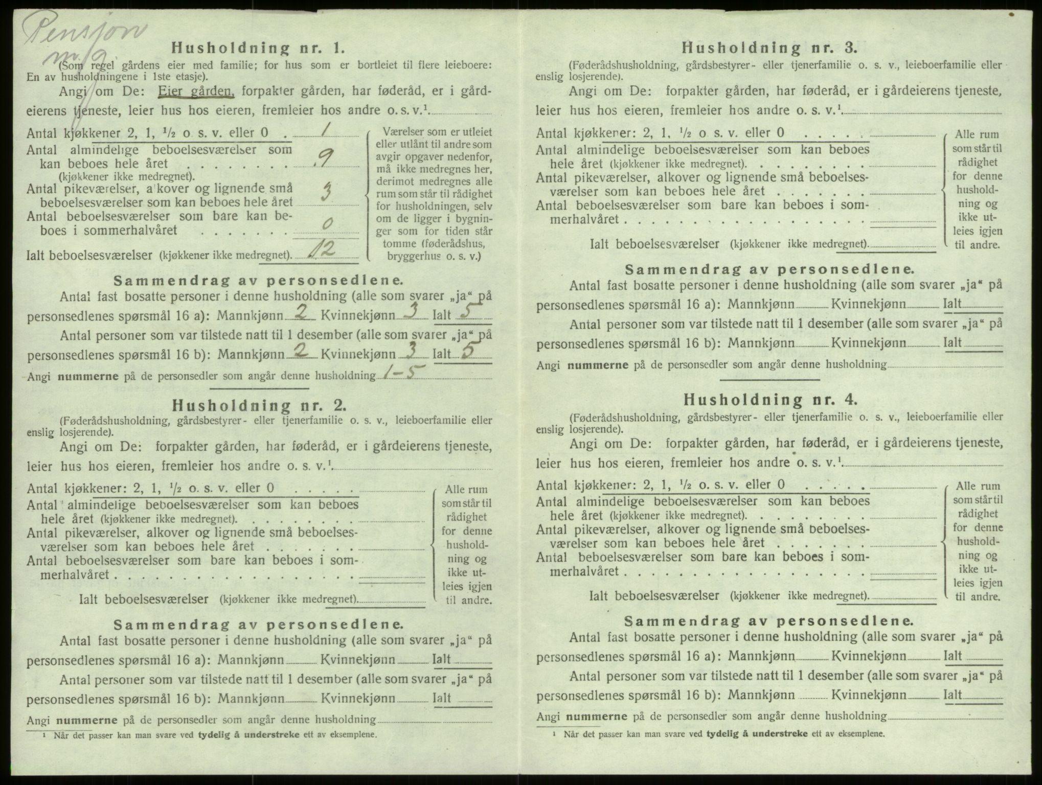 SAB, 1920 census for Selje, 1920, p. 832