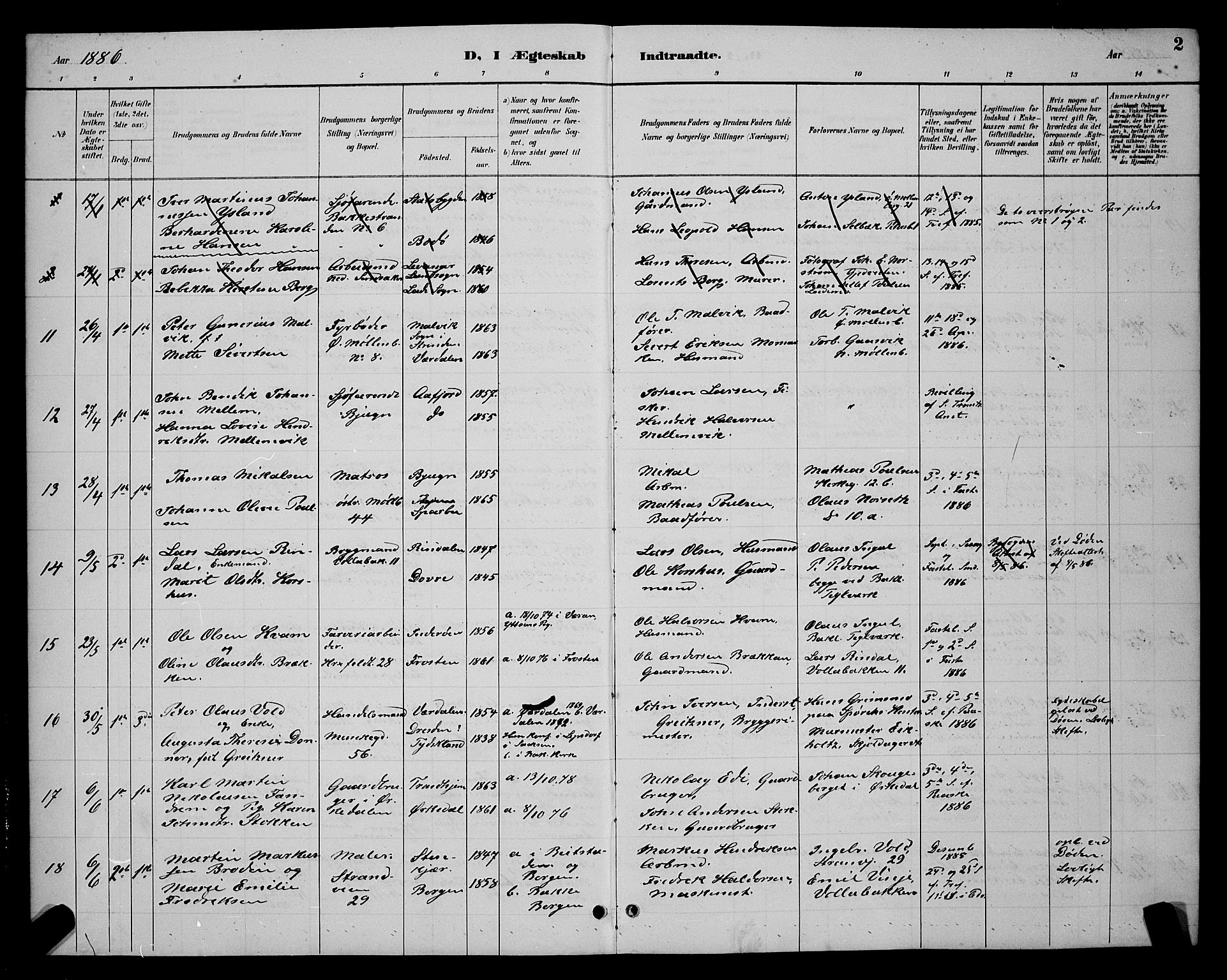 Ministerialprotokoller, klokkerbøker og fødselsregistre - Sør-Trøndelag, SAT/A-1456/604/L0223: Parish register (copy) no. 604C06, 1886-1897, p. 2
