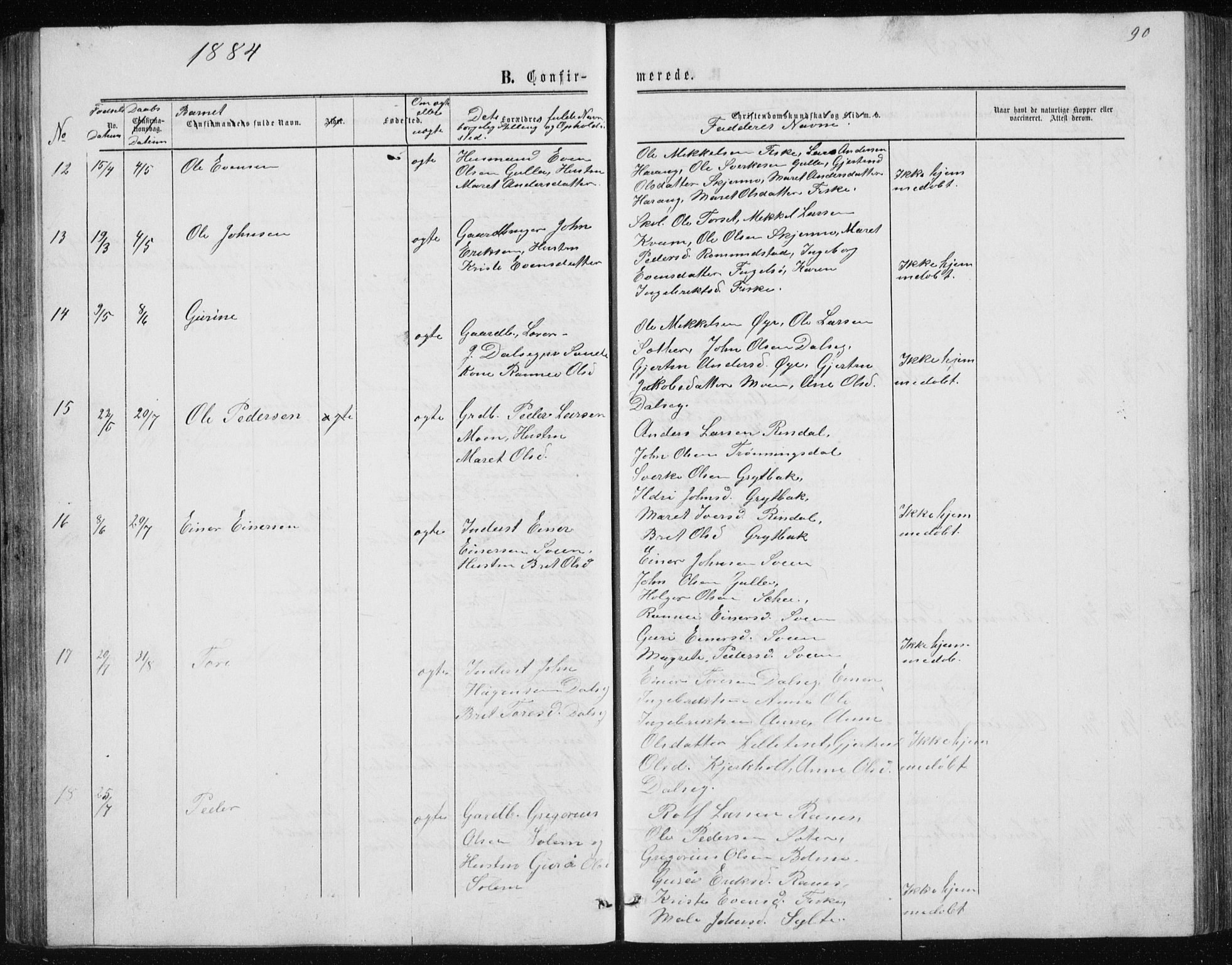 Ministerialprotokoller, klokkerbøker og fødselsregistre - Møre og Romsdal, AV/SAT-A-1454/597/L1064: Parish register (copy) no. 597C01, 1866-1898, p. 90