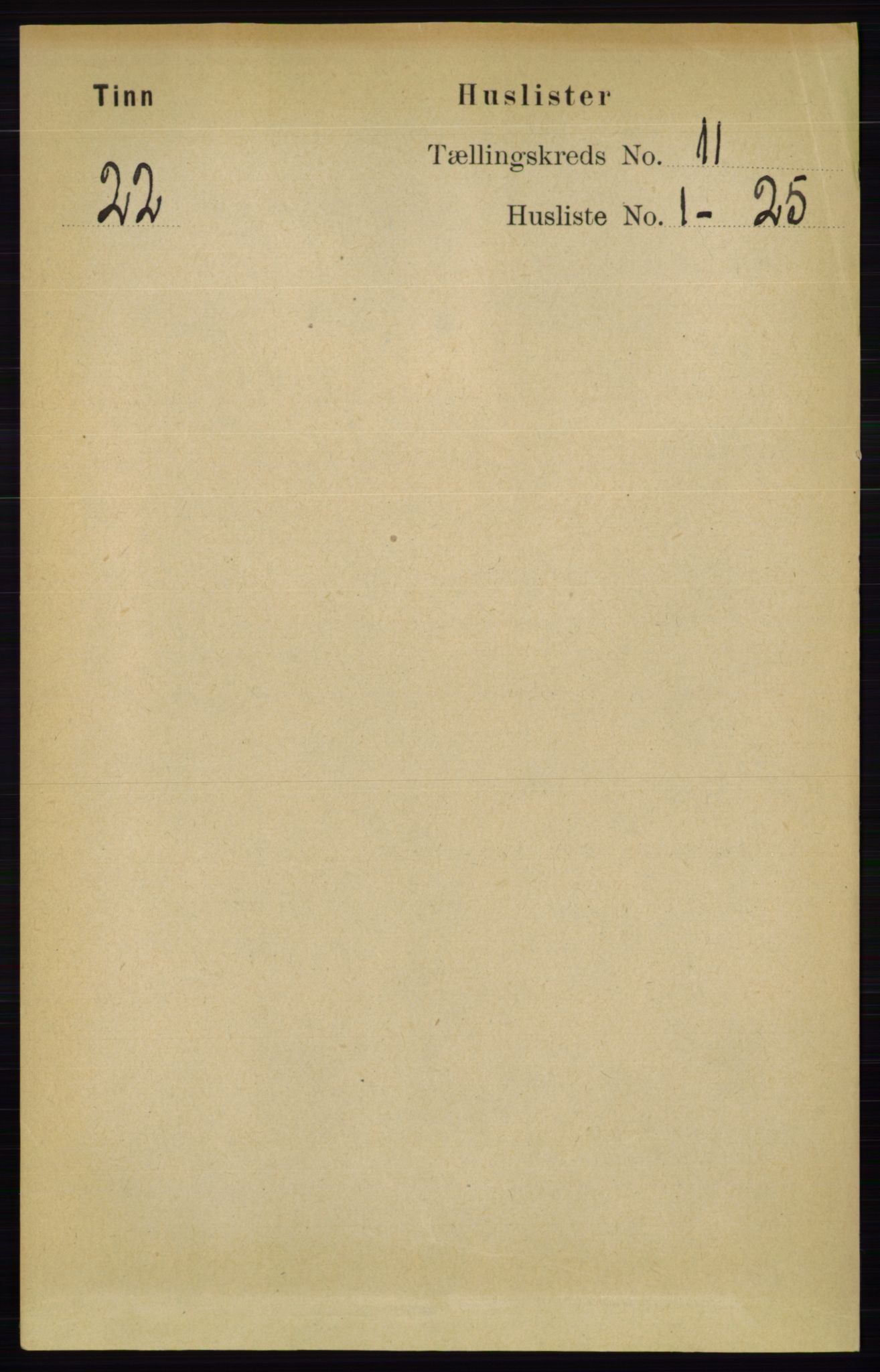 RA, 1891 census for 0826 Tinn, 1891, p. 2092