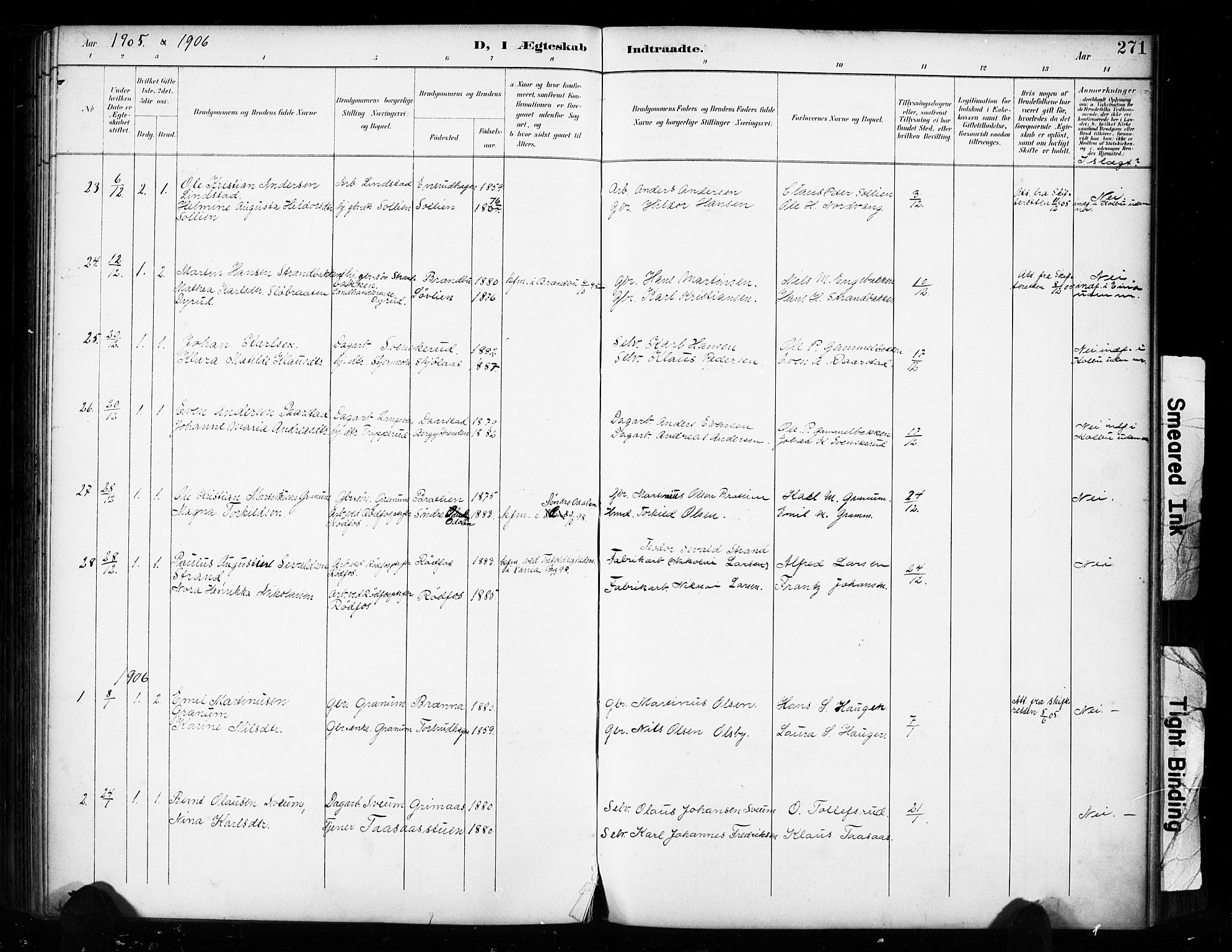 Vestre Toten prestekontor, SAH/PREST-108/H/Ha/Haa/L0011: Parish register (official) no. 11, 1895-1906, p. 271