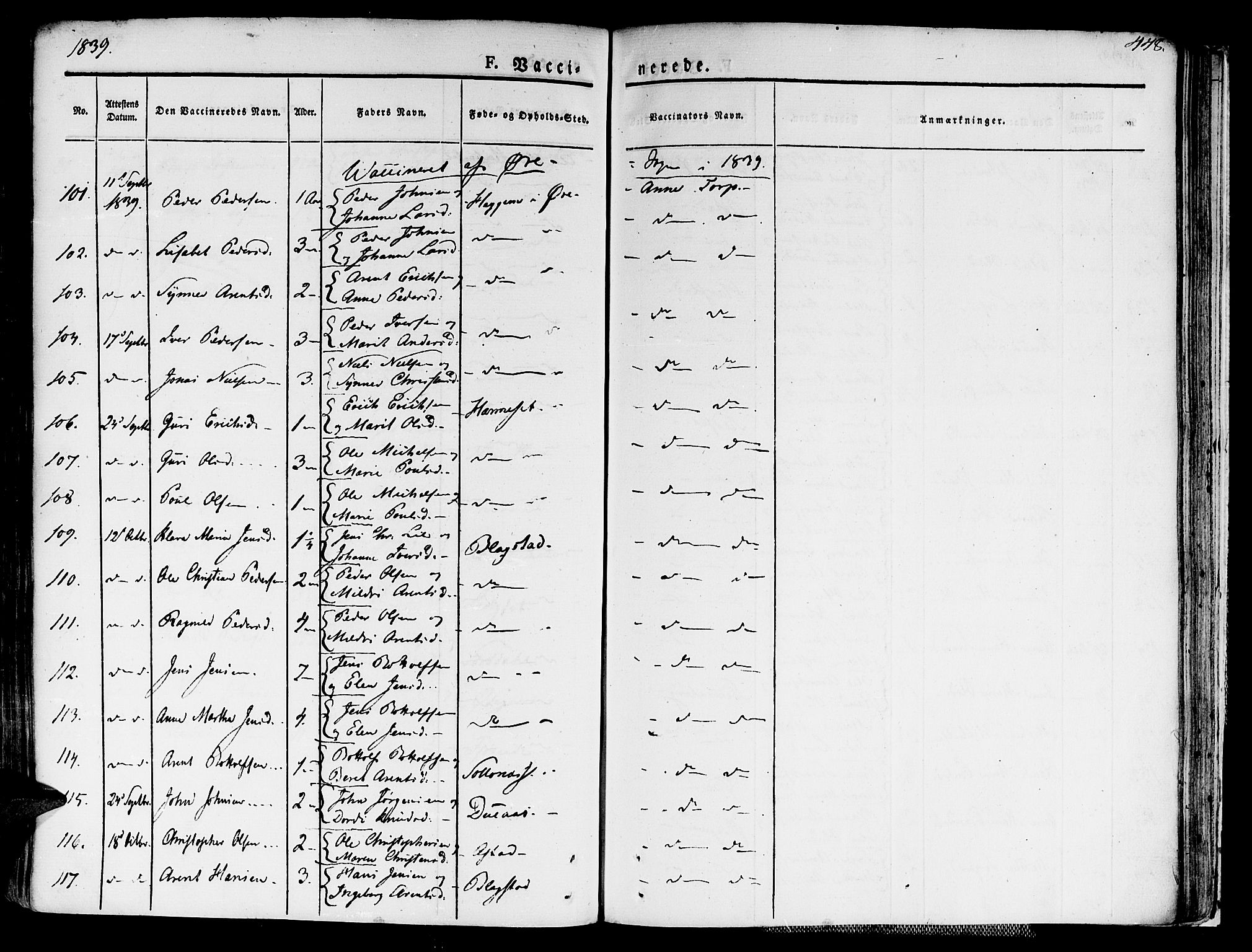 Ministerialprotokoller, klokkerbøker og fødselsregistre - Møre og Romsdal, AV/SAT-A-1454/586/L0983: Parish register (official) no. 586A09, 1829-1843, p. 448