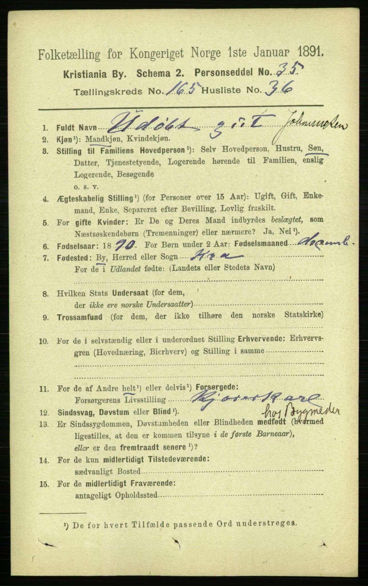 RA, 1891 census for 0301 Kristiania, 1891, p. 96010