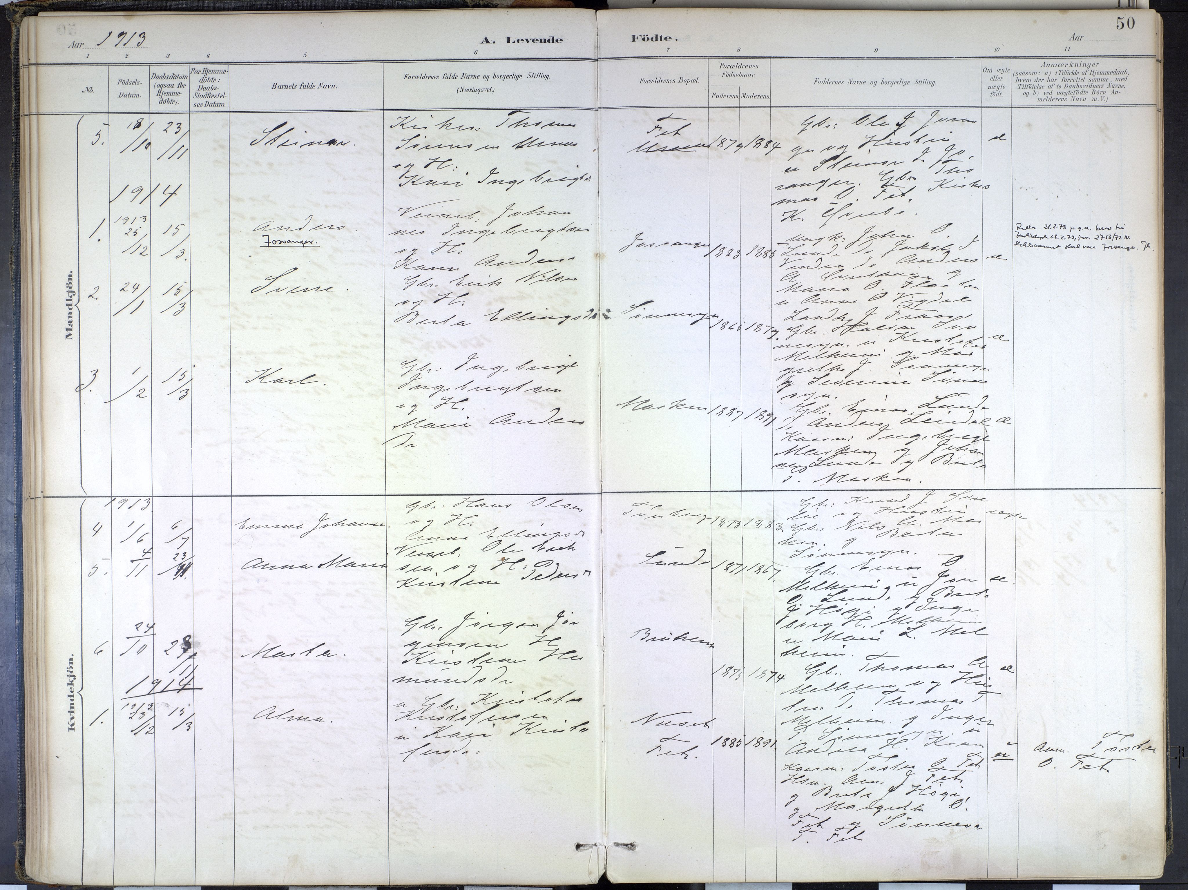 Hafslo sokneprestembete, SAB/A-80301/H/Haa/Haad/L0001: Parish register (official) no. D 1, 1886-1934, p. 50
