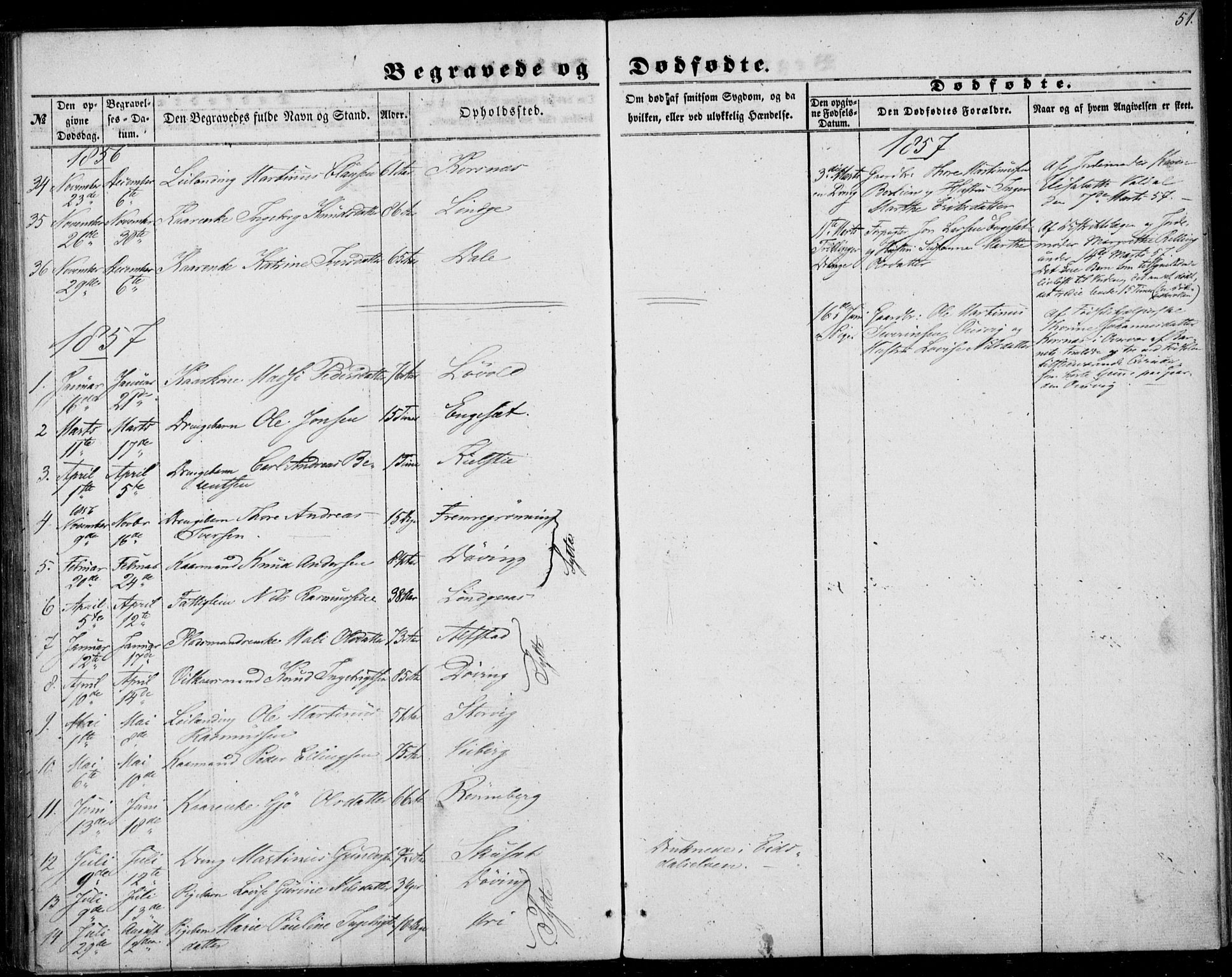 Ministerialprotokoller, klokkerbøker og fødselsregistre - Møre og Romsdal, SAT/A-1454/519/L0251: Parish register (official) no. 519A10, 1854-1868, p. 51