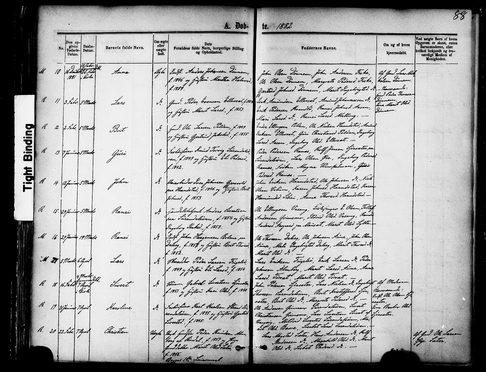 Ministerialprotokoller, klokkerbøker og fødselsregistre - Møre og Romsdal, SAT/A-1454/595/L1046: Parish register (official) no. 595A08, 1874-1884, p. 88