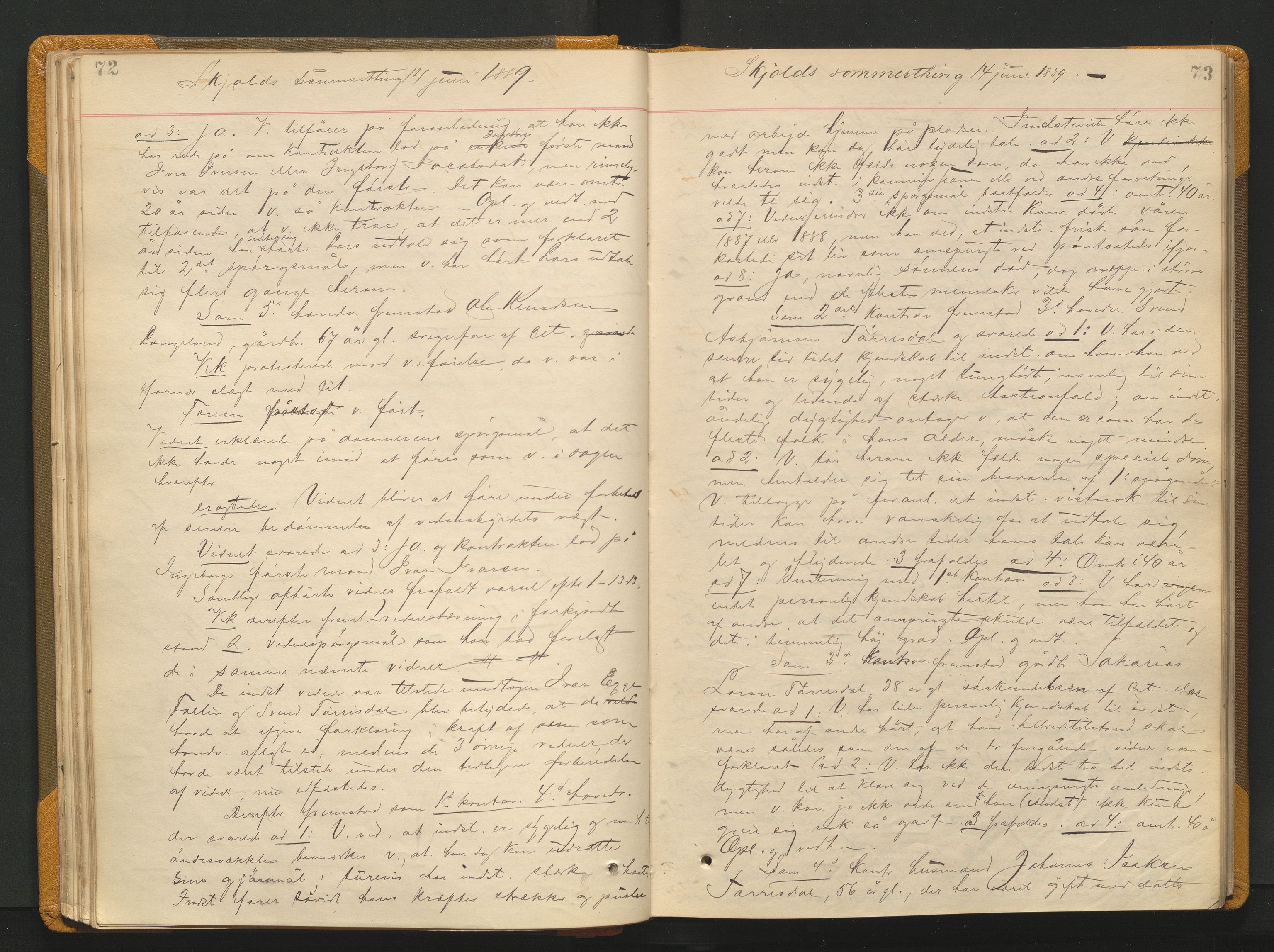 Ryfylke tingrett, AV/SAST-A-100055/001/I/IB/IB0/L0015: Tingbok, Ryfylke, 1889-1891, p. 72-73