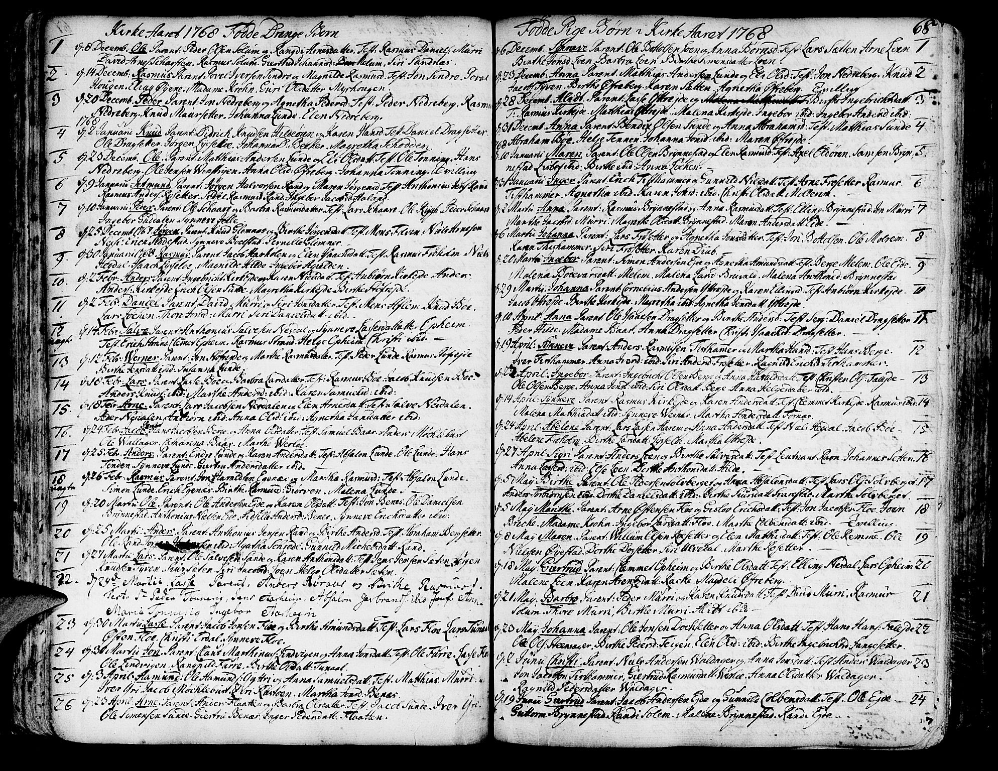Innvik sokneprestembete, SAB/A-80501: Parish register (official) no. A 1, 1750-1816, p. 68