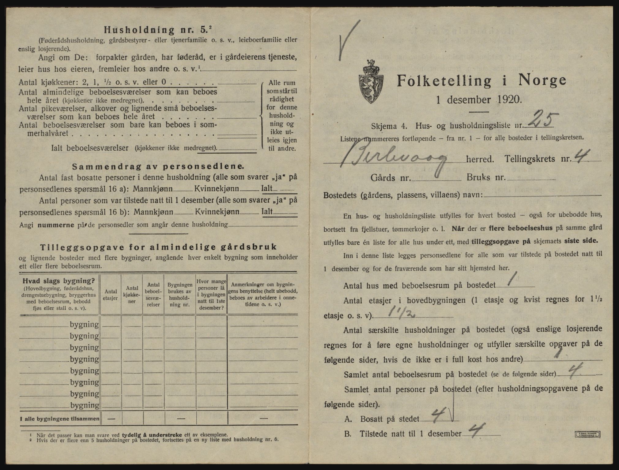 SATØ, 1920 census for Berlevåg, 1920, p. 415