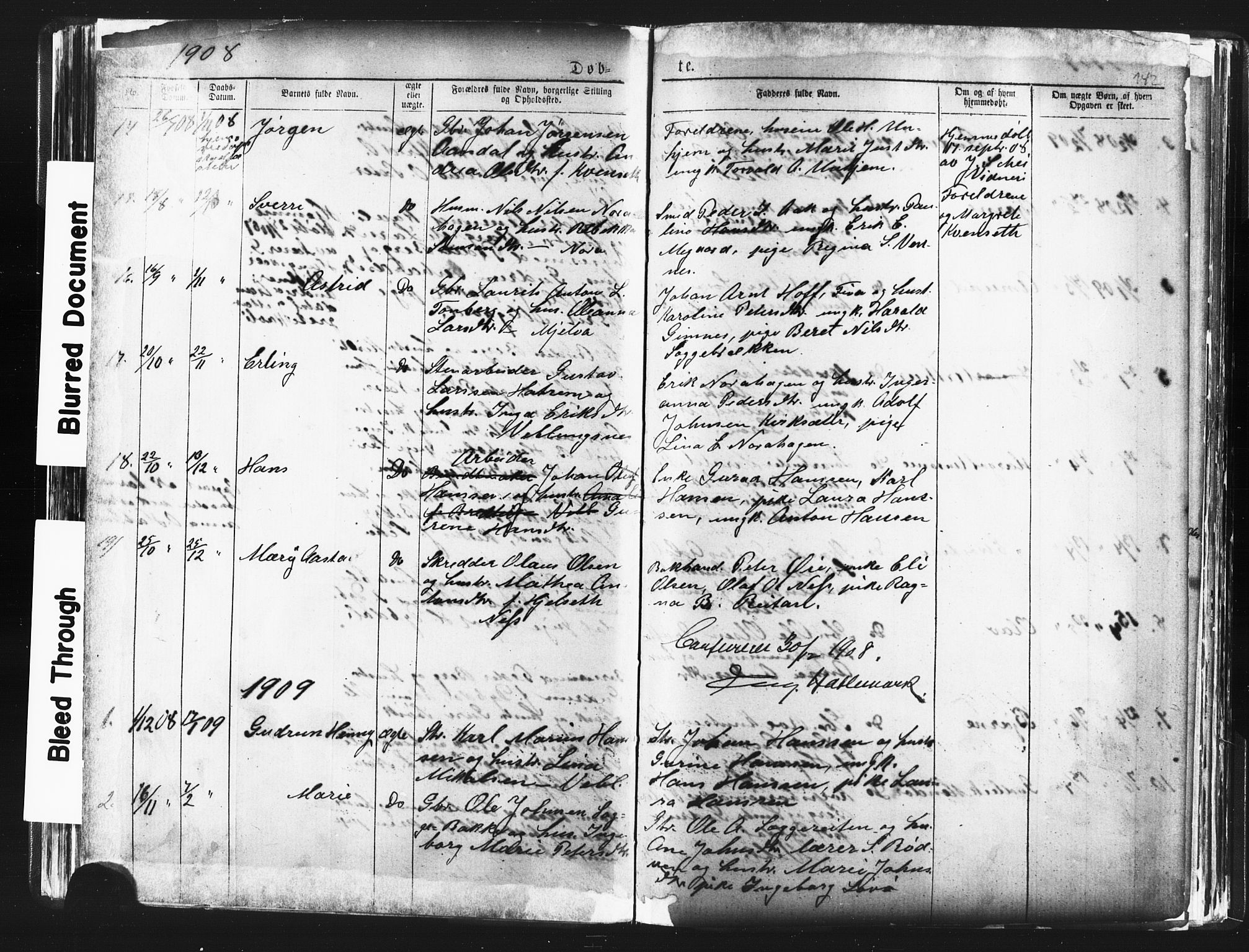 Ministerialprotokoller, klokkerbøker og fødselsregistre - Møre og Romsdal, SAT/A-1454/544/L0580: Parish register (copy) no. 544C02, 1867-1909, p. 142