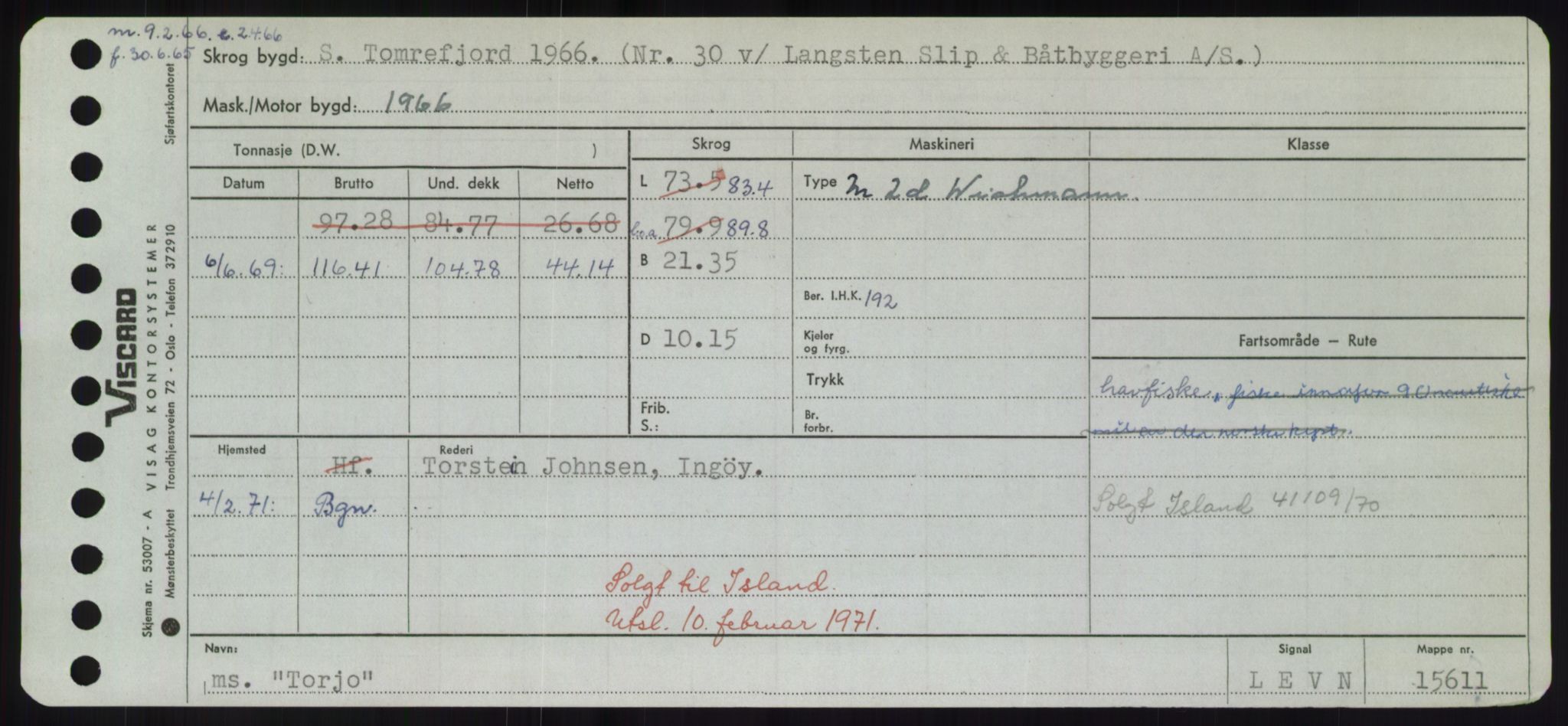 Sjøfartsdirektoratet med forløpere, Skipsmålingen, RA/S-1627/H/Hd/L0039: Fartøy, Ti-Tø, p. 331