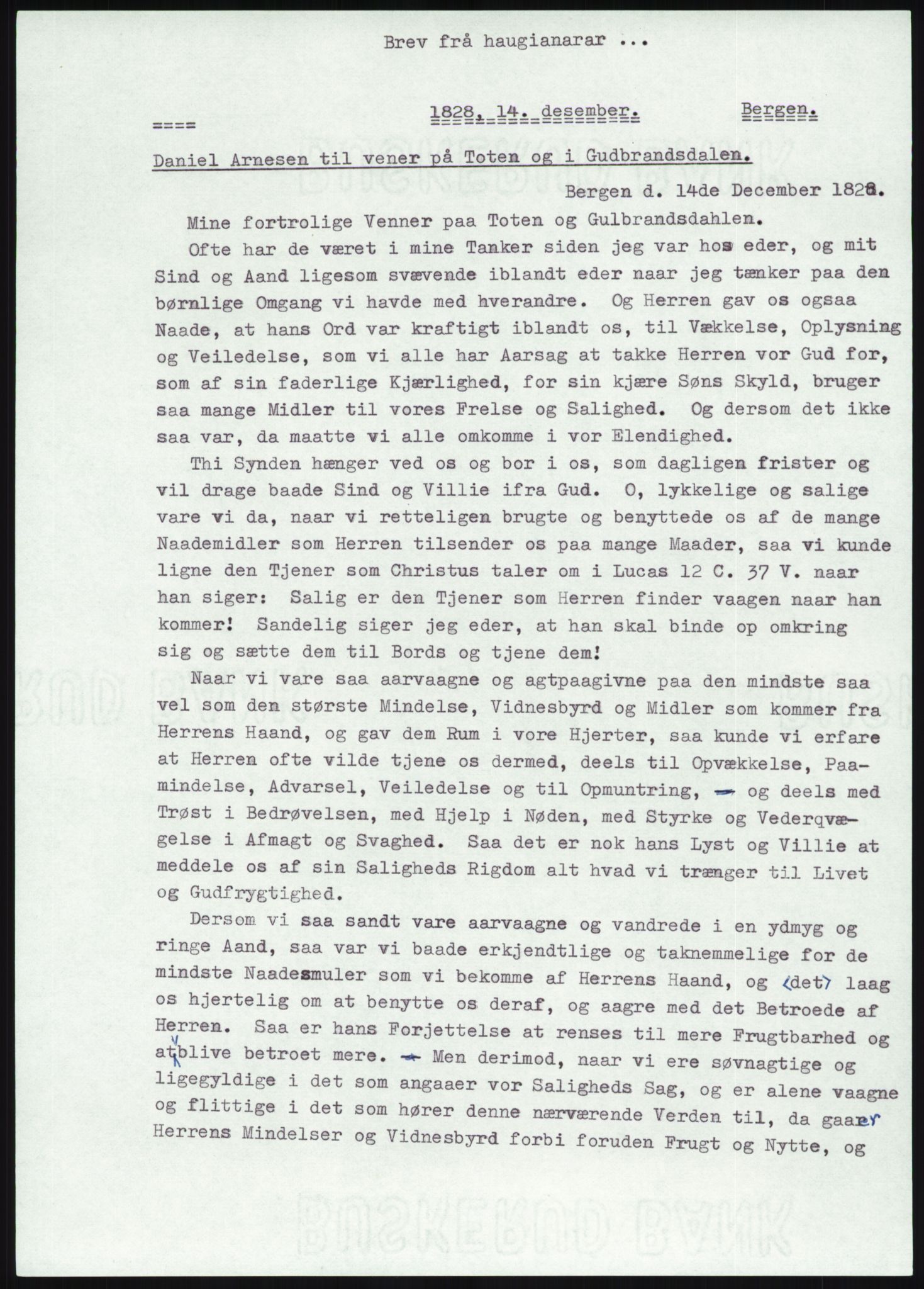 Samlinger til kildeutgivelse, Haugianerbrev, AV/RA-EA-6834/F/L0004: Haugianerbrev IV: 1827-1842, 1827-1842