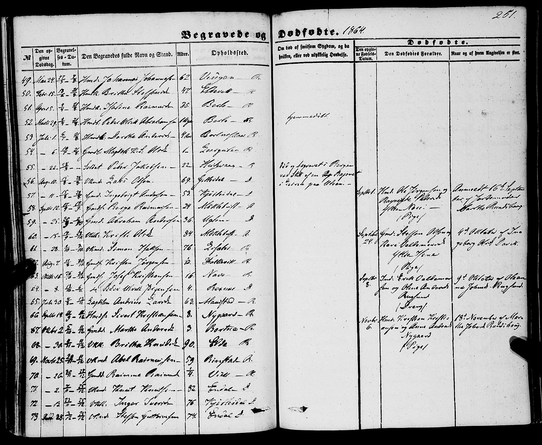 Davik sokneprestembete, AV/SAB-A-79701/H/Haa/Haaa/L0005: Parish register (official) no. A 5, 1850-1866, p. 251