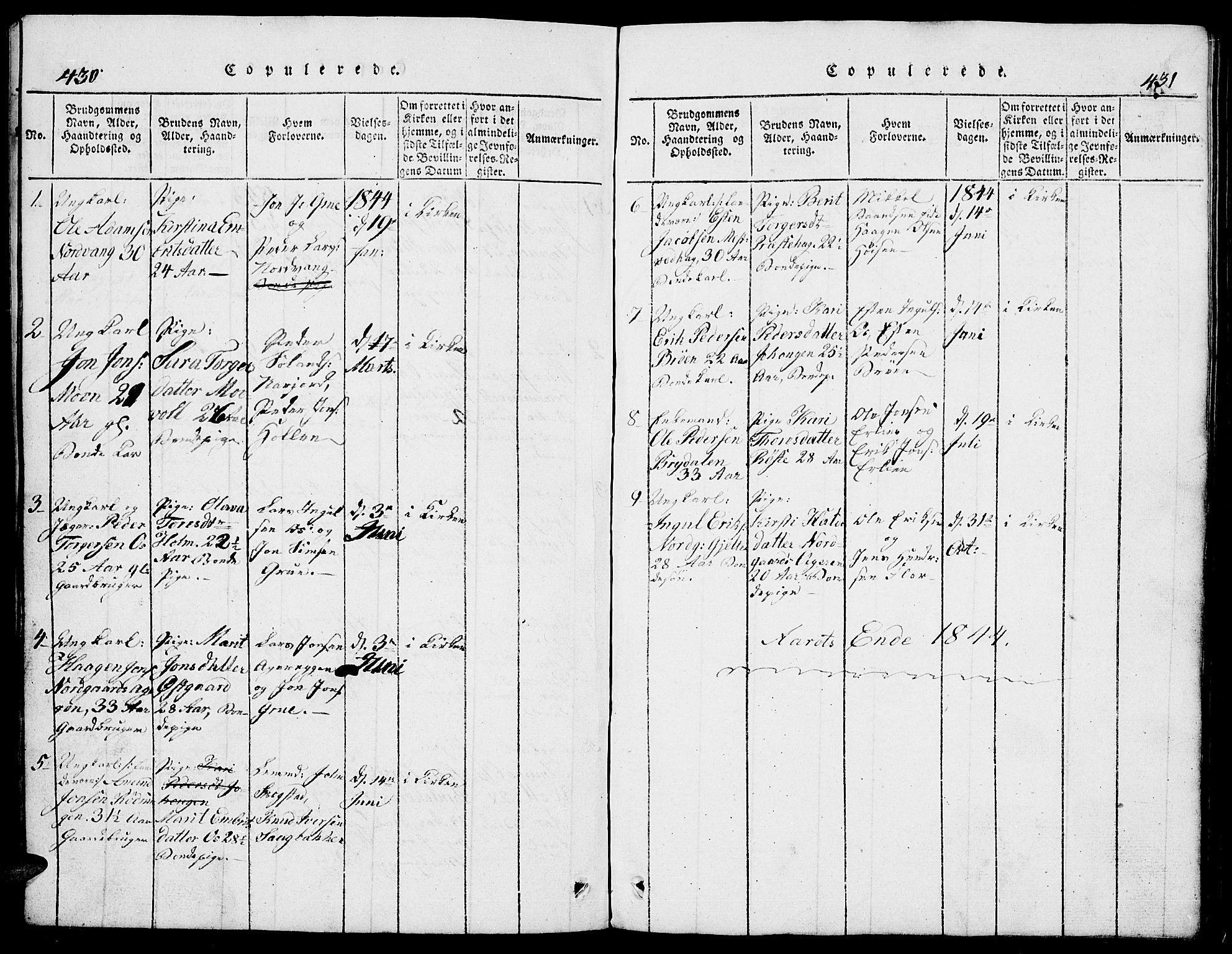 Tolga prestekontor, SAH/PREST-062/L/L0002: Parish register (copy) no. 2, 1815-1844, p. 430-431