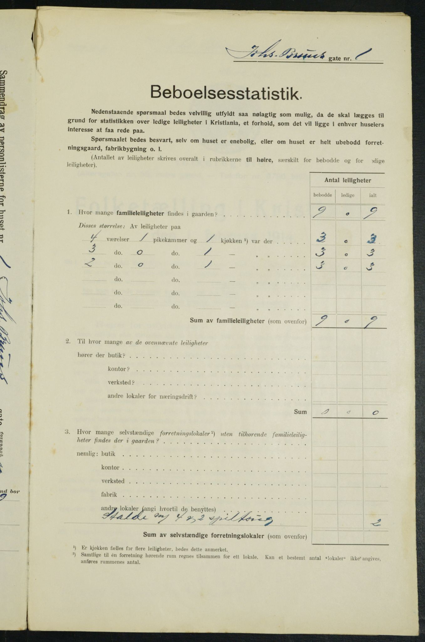 OBA, Municipal Census 1914 for Kristiania, 1914, p. 47015