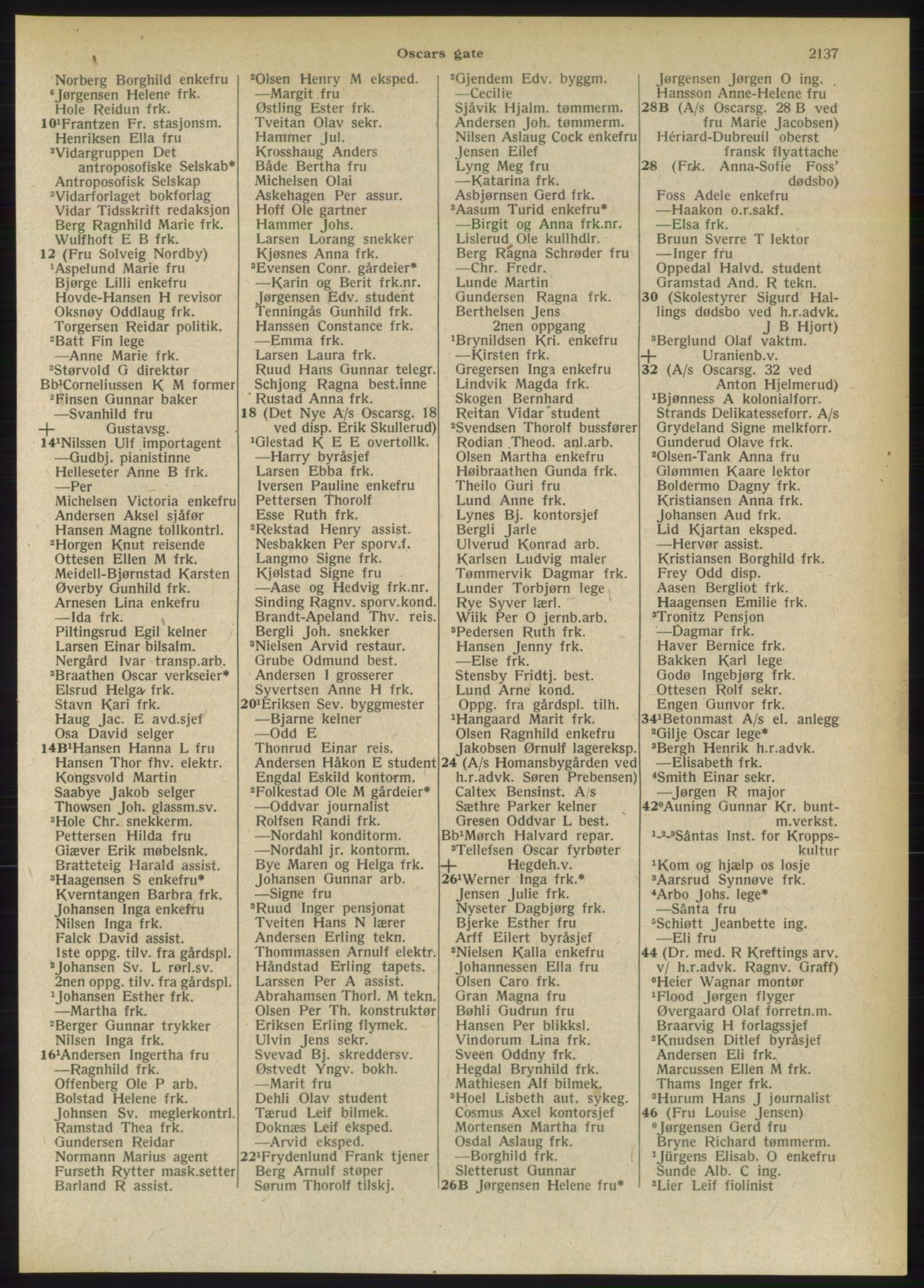 Kristiania/Oslo adressebok, PUBL/-, 1949, p. 2137