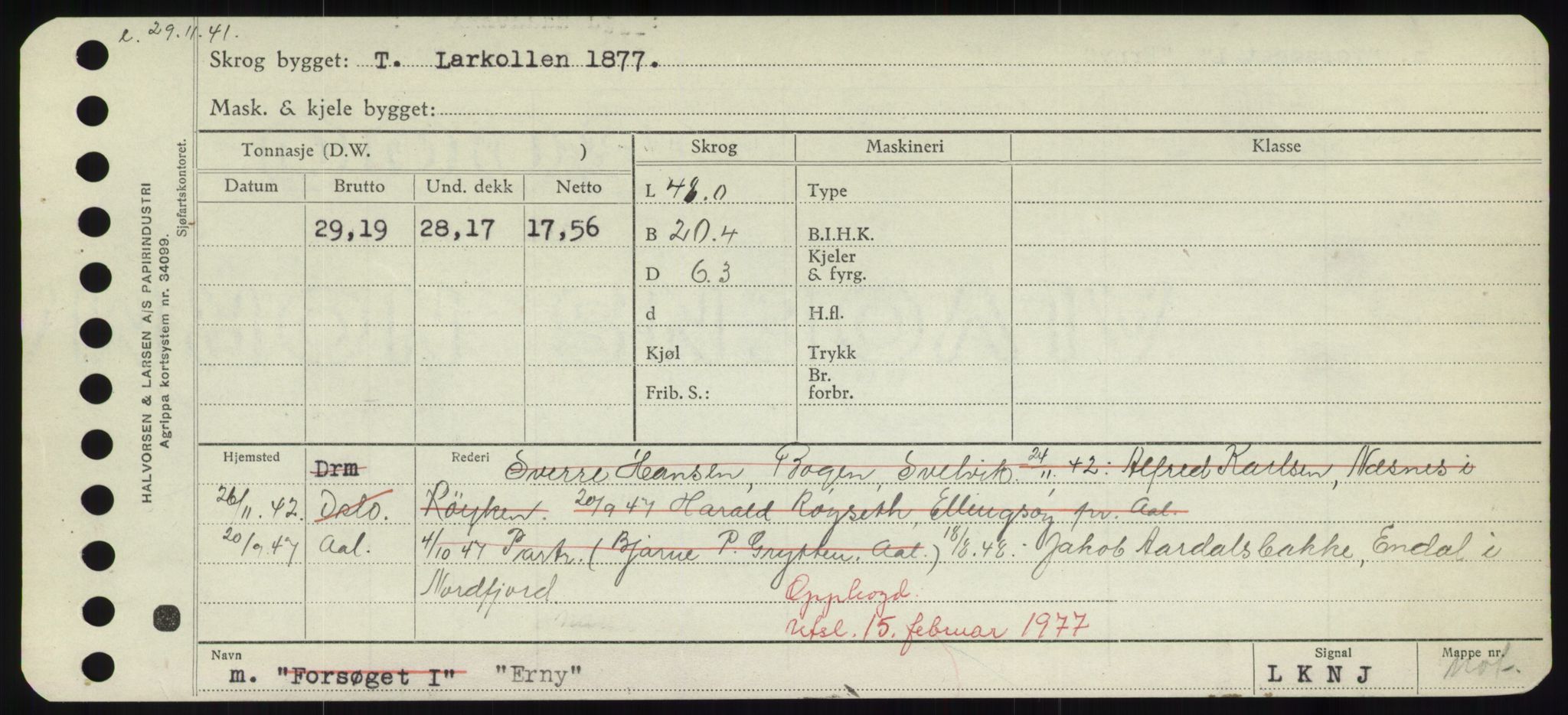 Sjøfartsdirektoratet med forløpere, Skipsmålingen, RA/S-1627/H/Hd/L0009: Fartøy, E, p. 503