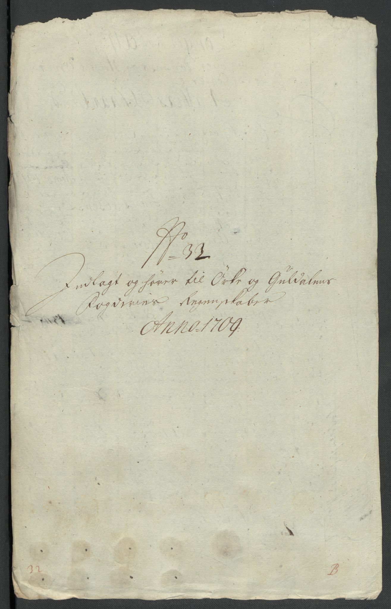 Rentekammeret inntil 1814, Reviderte regnskaper, Fogderegnskap, AV/RA-EA-4092/R60/L3959: Fogderegnskap Orkdal og Gauldal, 1709, p. 365