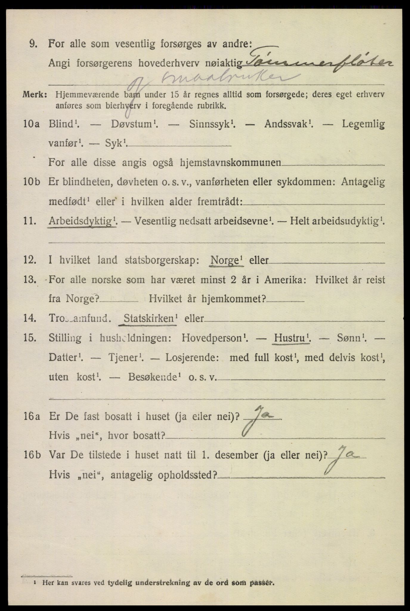 SAK, 1920 census for Vestre Moland, 1920, p. 5216