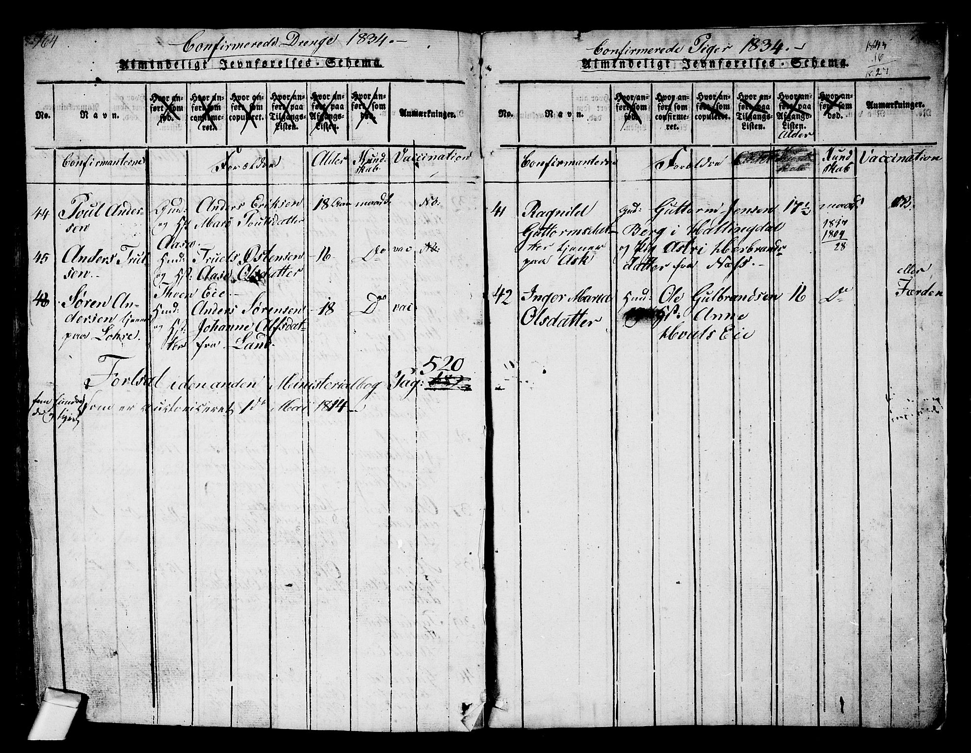 Norderhov kirkebøker, AV/SAKO-A-237/G/Ga/L0002: Parish register (copy) no. I 2, 1814-1867, p. 764-765